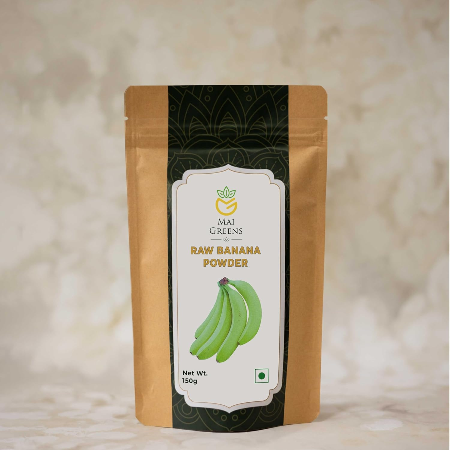 Mai Greens Raw Banana Powder 150G &ndash; Natural Raw Banana Flour | Ideal for Baby Food, Gut Health & Baking | No Additives or Preservatives image number 1
