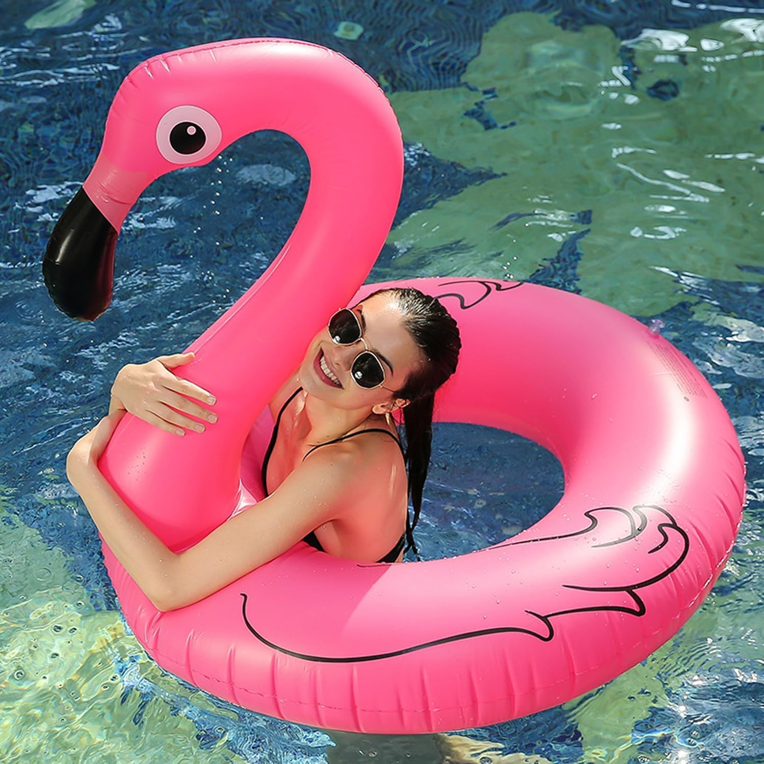 Inflatable Unicorn Flamingo Pool Floats - 2 Pack Pool Floaties Inflatables Rafts for Swimming Pool Tubes for Floating Lake Beach Floaty Swim Rings Pool Party Toys for Adults Kids image number 1
