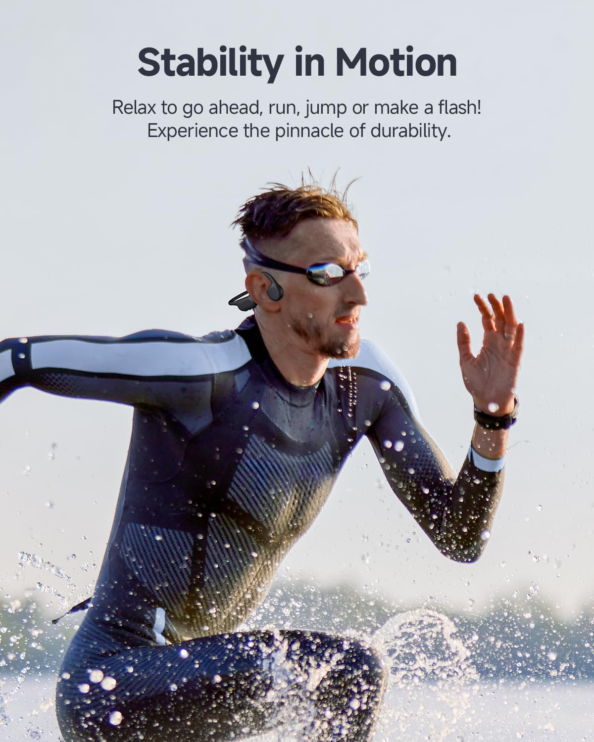 PSIER Bone Conduction Headphones IPX8 Waterproof Swimming Headphones Open Ear Headphones with MP3 Mode 32GB Memory up to 8 Hours Playtime Bluetooth 5.4 Ear Buds Secure Fit for Running and Fitness image number 6