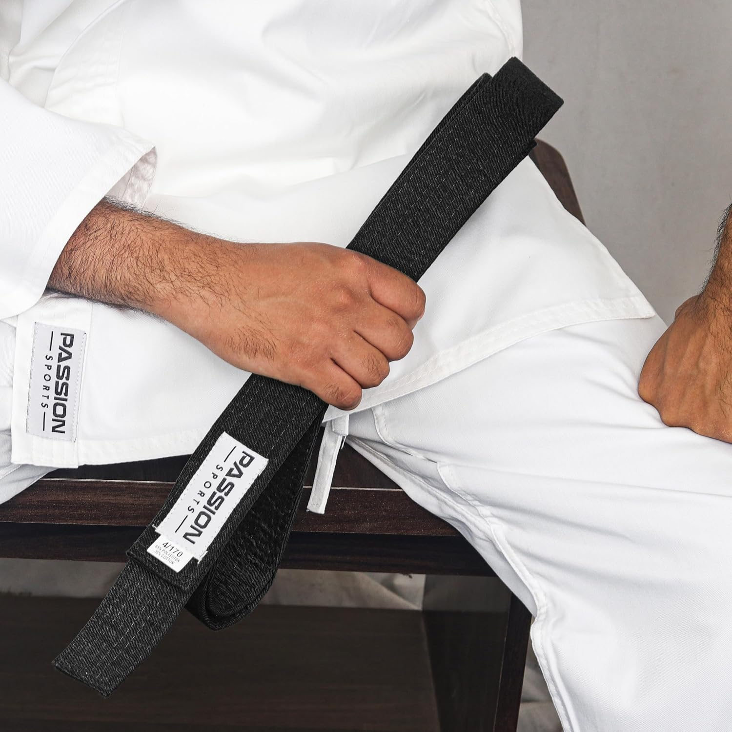 Premium Black Plain Single Colour Martial Arts Belts - Karate Taekwondo Judo Jiu Jitsu MMA image number 2