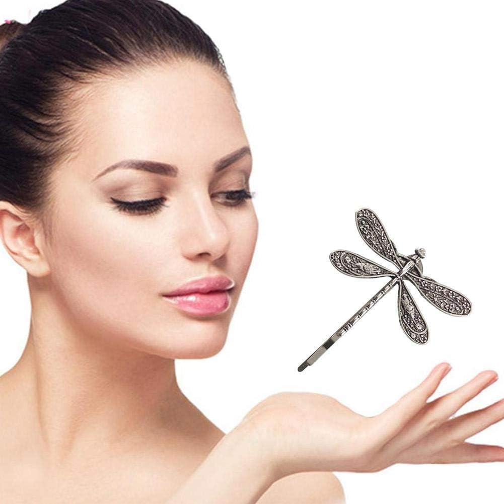 2 Pcs Silver Dragonfly Hair Clip, Pins Hairpins French Barrette Bridal Headdress Wedding Retro Antique Silver Hair Styling Pins,Hair Accessories image number 6