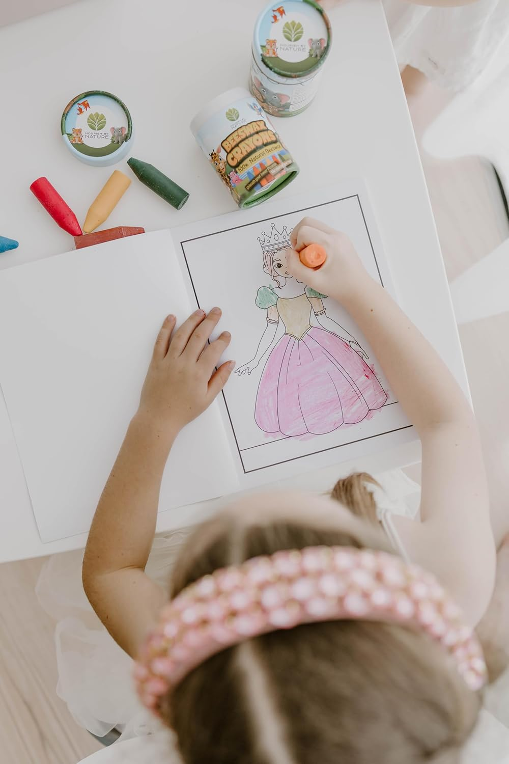 Nourish by Nature Eco Friendly Beeswax Crayons - Super Thick, Ideal First Crayon for Toddlers. Non Toxic Crayons with Food Grade Pigments. image number 4