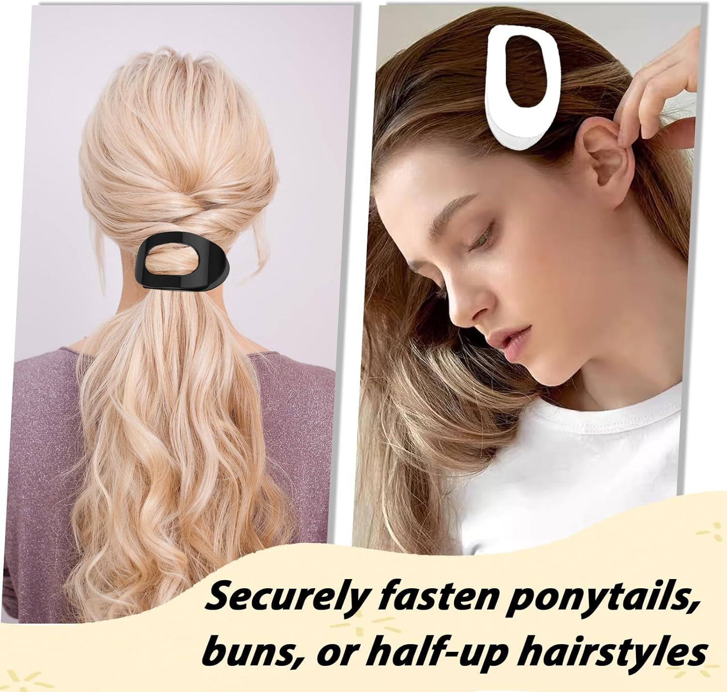 LUMOOM Pack of 4 Flat Hair Clips for Women, Strong Hold Claw Clips, Perfect as Side Hair Clip for Thick Hair, Yoga and Travel (B) image number 2