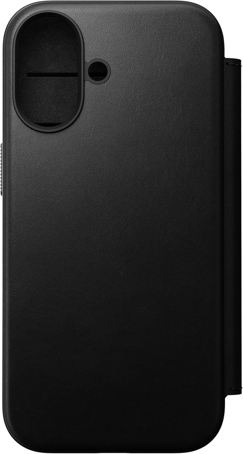 Nomad Modern Leather Folio Flip Phone Case Wallet Apple Iphone 17 Pro Max, Magsafe Compatible, Wireless Charging, Scratch-Resistant Shockproof Protective Cover Case - Black Ecco