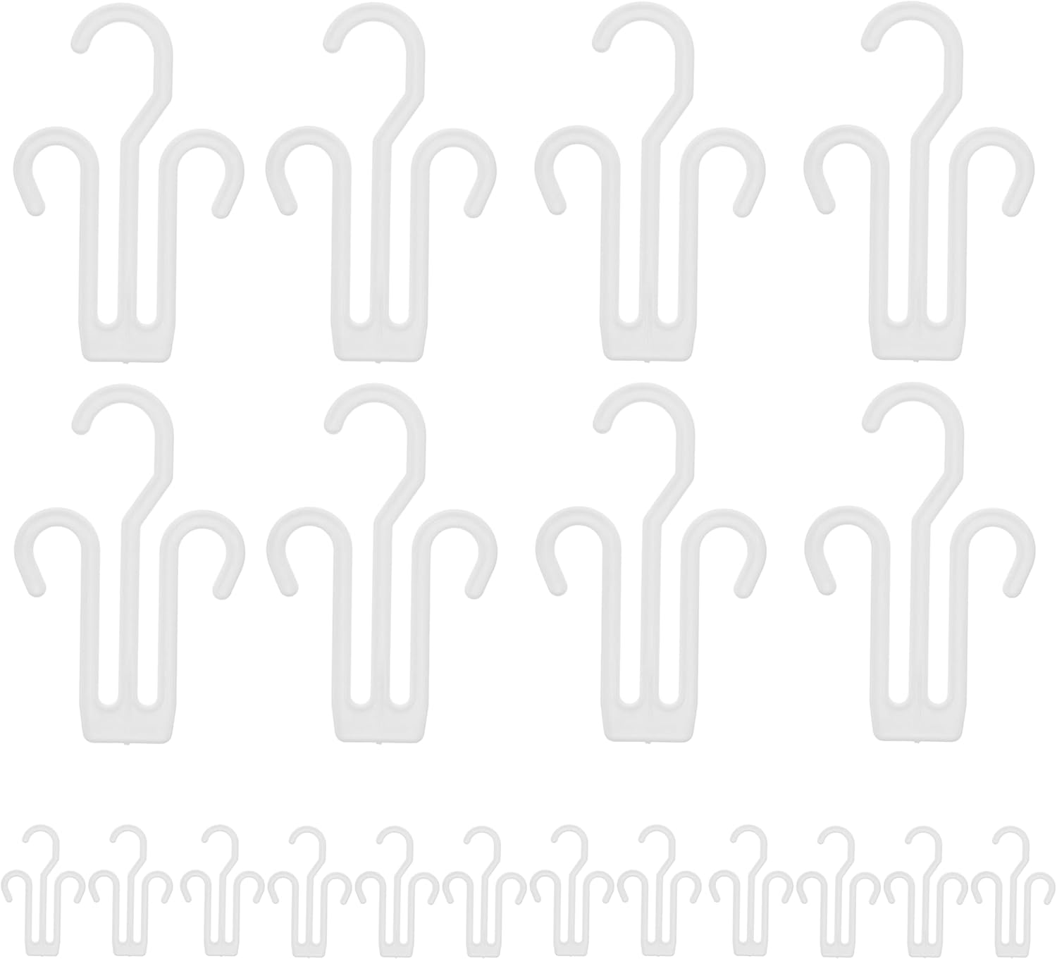 20-Pack Heavy Duty Shoe Rack Organizer with Multi-Purpose Hooks|Saving Design for Slippers/Sandals/Sneakers|Quick-Drying Non-Slip Retail Display Trays for Home,Store,Mall(White)