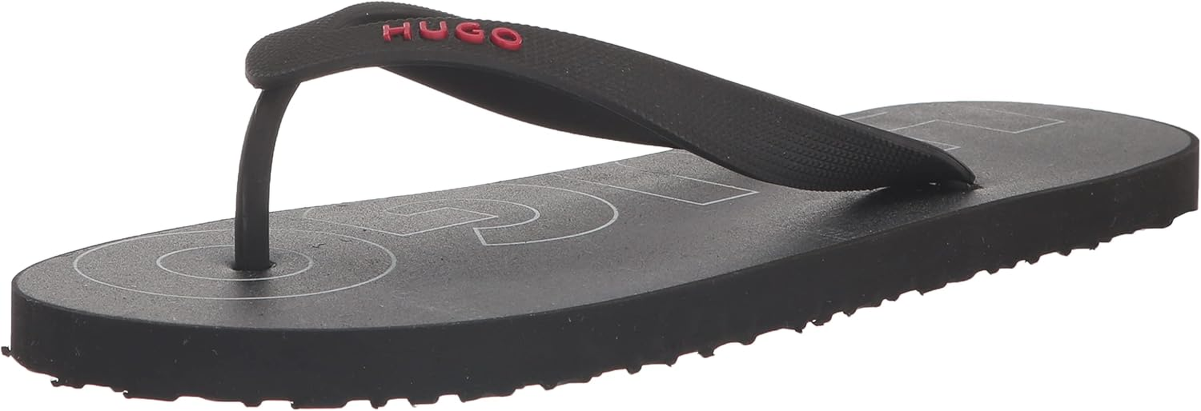 HUGO Men'S Bold Logo Denim Print Flip Flops image number 4