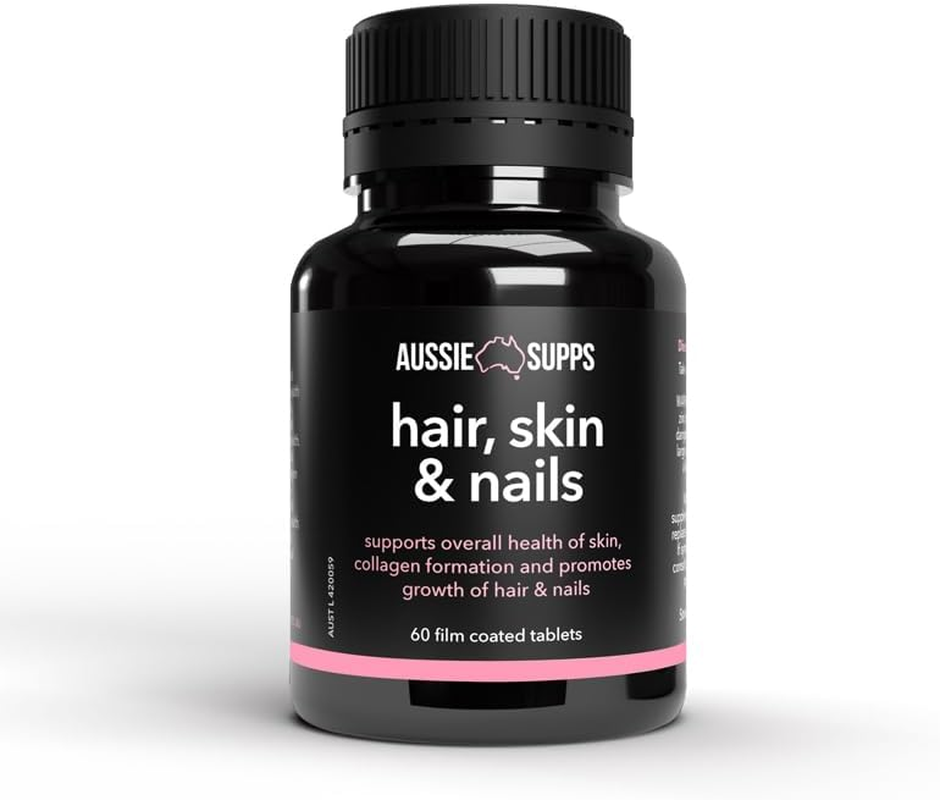 Aussiesupps Hair, Skin and Nails &ndash; Supports Hair Growth, Radiant Skin, Strong Nails, with French Pine Bark, Zinc, Biotin, Vitamin C, Dimethyl Sulfone, and Silicon (60 Tablets) image number 4