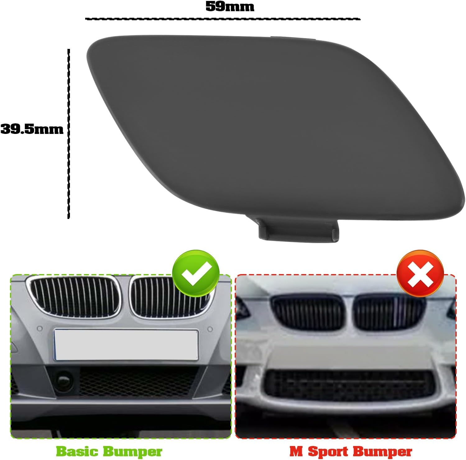 Front Basic Bumper Tow Hook Eye Cover Cap Compatible with BMW E92 E93 3-Series 2006-2009 328I 328Xi 335I 335Xi 2 Door, 51117187956 image number 2