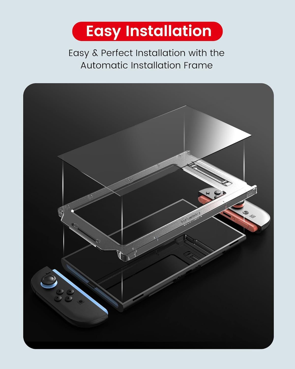 TRANSNOVO 2 Pack Screen Protector Compatible with Nintendo Switch 2, HD Clear Tempered Glass with 9H Hardness, Scratch-Resistant & Durable, Includes Auto Alignment Tool Kit image number 4
