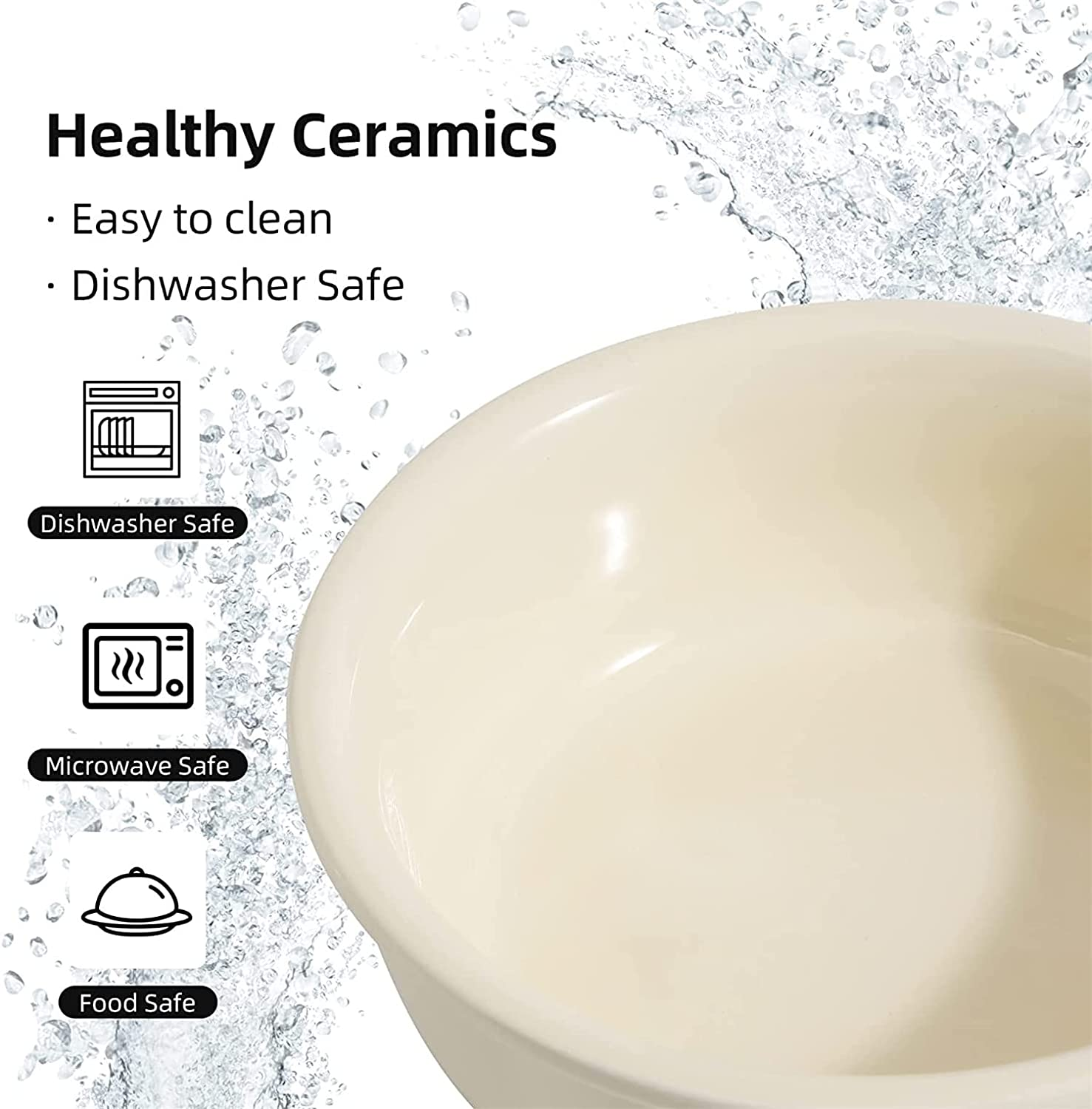 HUIRUMM Ceramic Cat Bowl,Ceramic Raised Cat Dishes,Cat Bowl Elevated, Raised Cat Food Bowl,20 Ounces Pet Food or Water Bowls with Metal Stand,Tilted Cat Dish for Food and Water,No Spill (White) image number 3