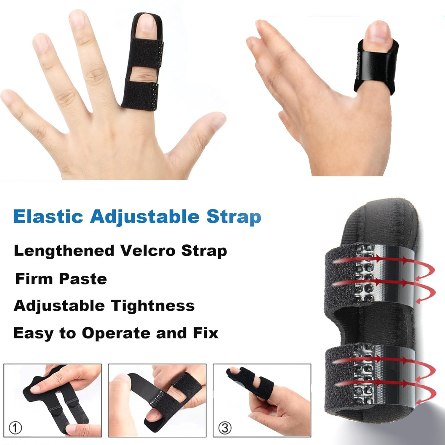 5 Pcs Finger Splint, Mallet Finger Splint and Thumb Splint for Arthritis, Trigger Finger Support, Finger Brace for Injury Recovery and Pain Relief image number 3