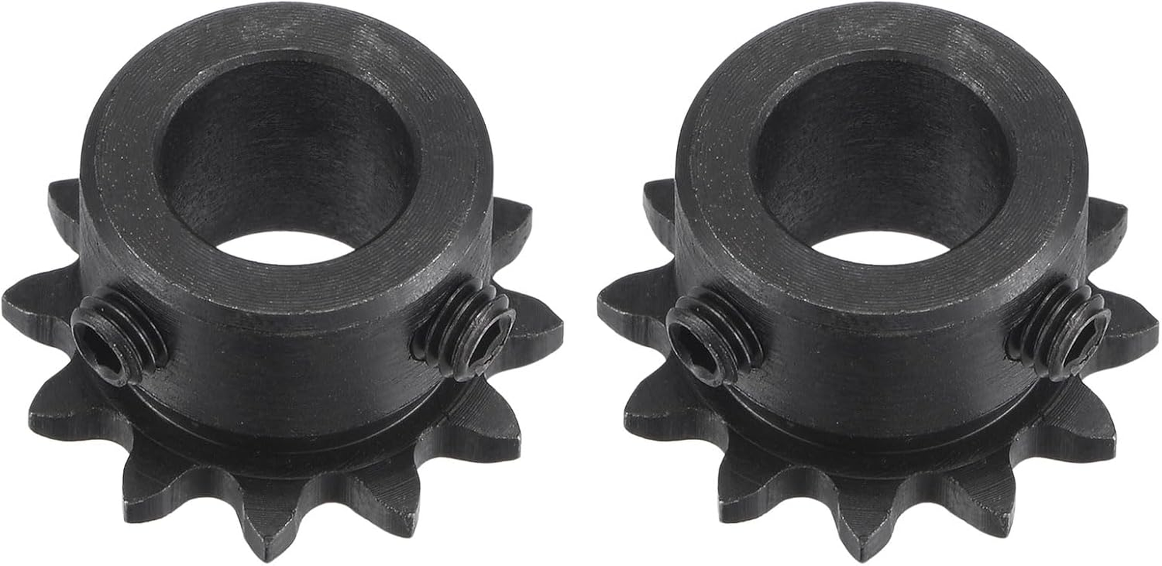 Uxcell #25 Chain Roller Sprocket, 12Mm Bore 1/4" Pitch 12 Tooth Single Strand Chain Sprocket, C45 Carbon Steel 25 Roller Chain Sprocket with Set Screws for ISO 04C Chain, 2Pcs