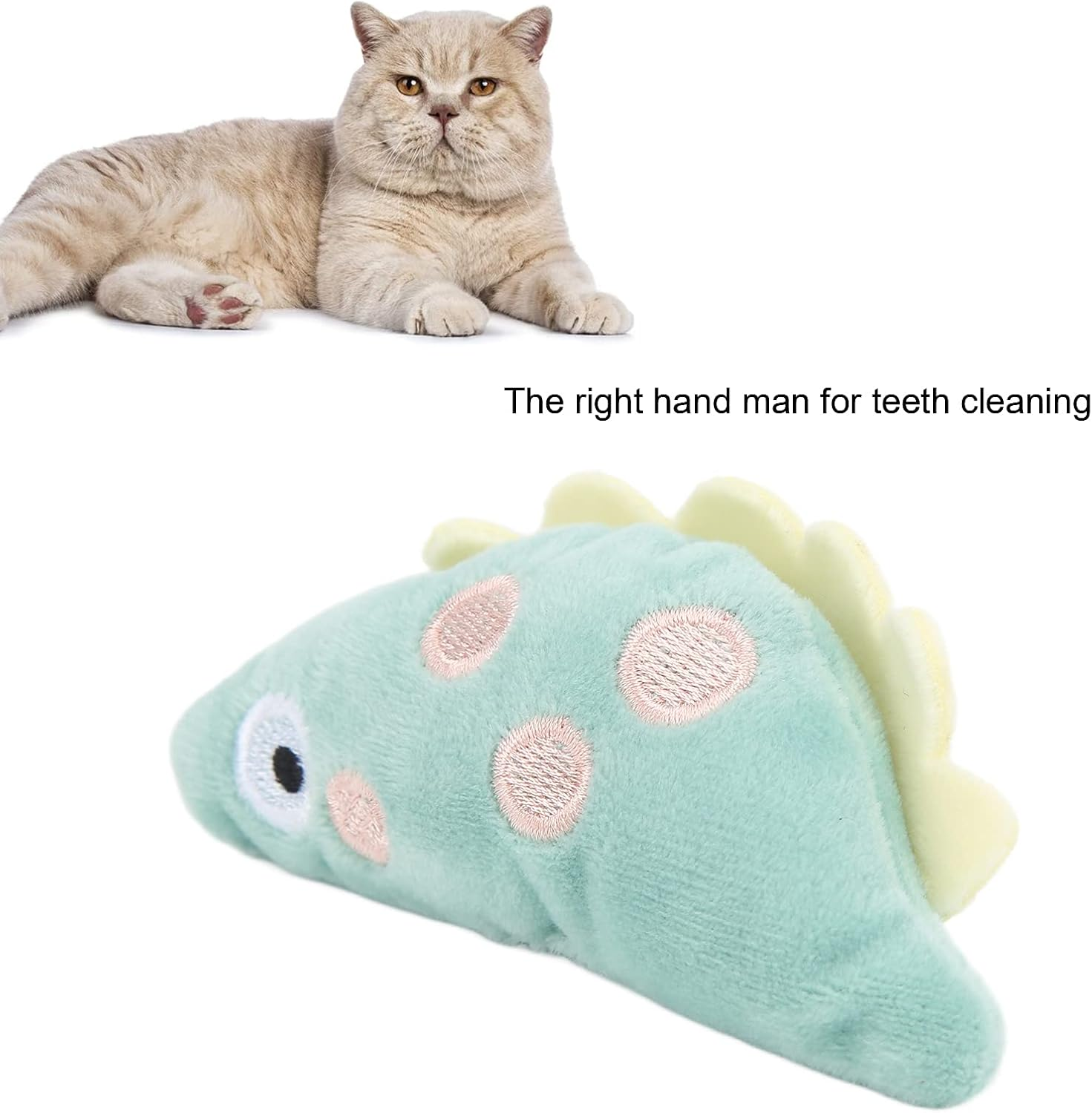 Catnip Plush Cat Toys, Tooth Cleaning Indoor Relieve Boredom and Stress Interactive Kitty Toy, Interactive Cat Kicker Toys Fluffy Kitten Teeth Cleaning Toy for Cats Dogs (Green image number 3