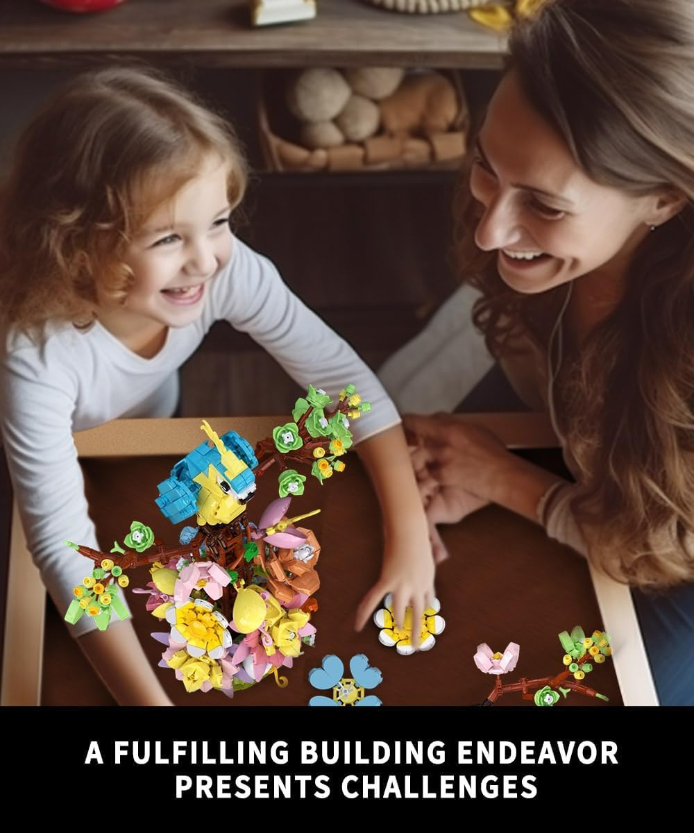 Flowers and Parrot Building Set- 1162Pcs, Compatible with  Flower, Cute Bird and Succulent Botanical Collection Set,Nice Her or Him for Valentines & Mother&rsquo;S Day and Anniversary image number 2