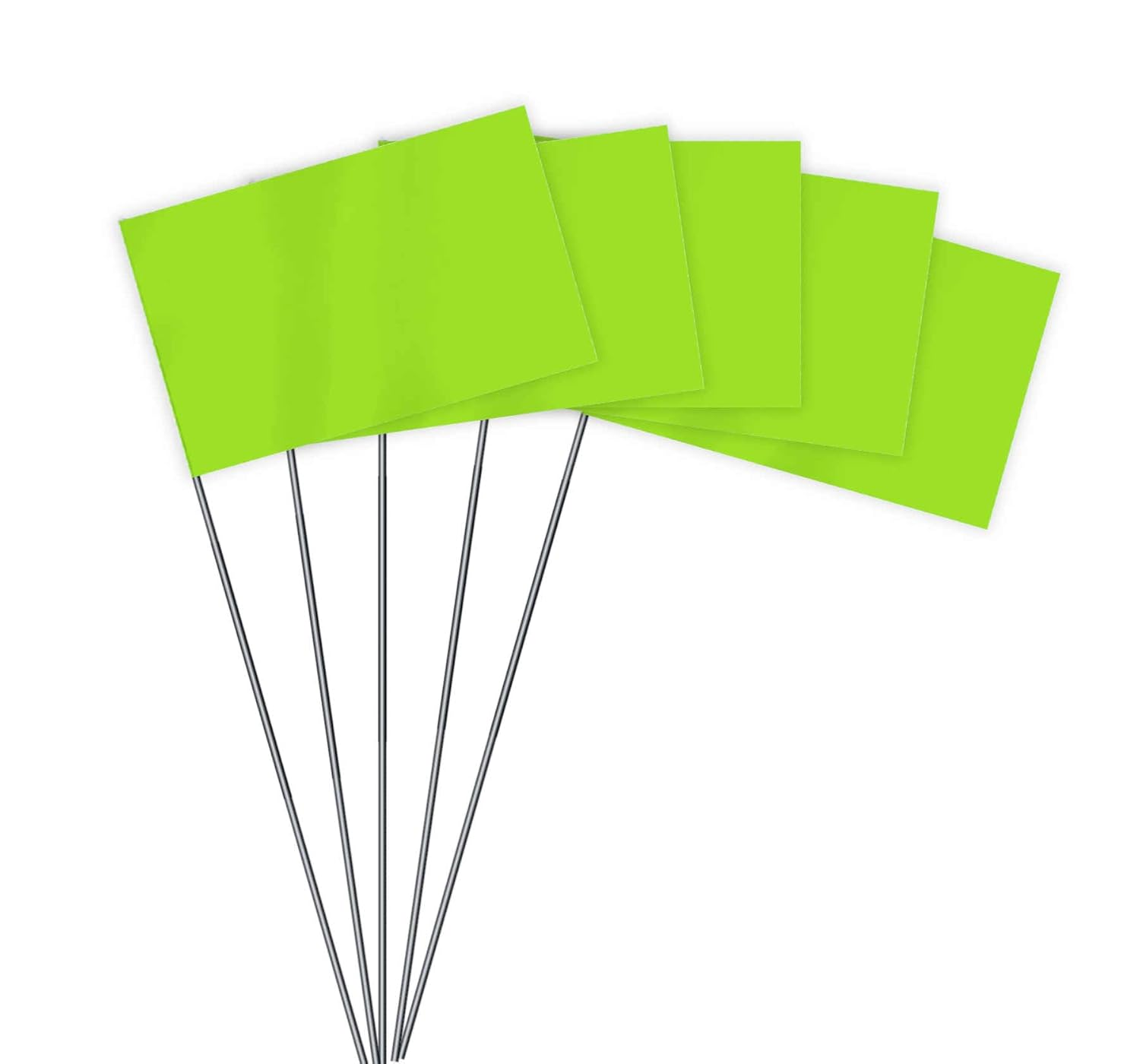 35 PCS Green Small Flag,15 Inch Steel Flagpole Mini Flag,Ground Marking Flags Decor,Petit Drapeau image number 4