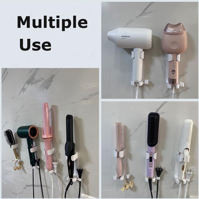 LAKYMIE Pack of 2 Wall Mount Holder Hair Straightener Hair Dryer Holder Wall Mounted for Curly Hair Sticks Hair Styler Straightener Straightening Brush Hair Straightener image number 2