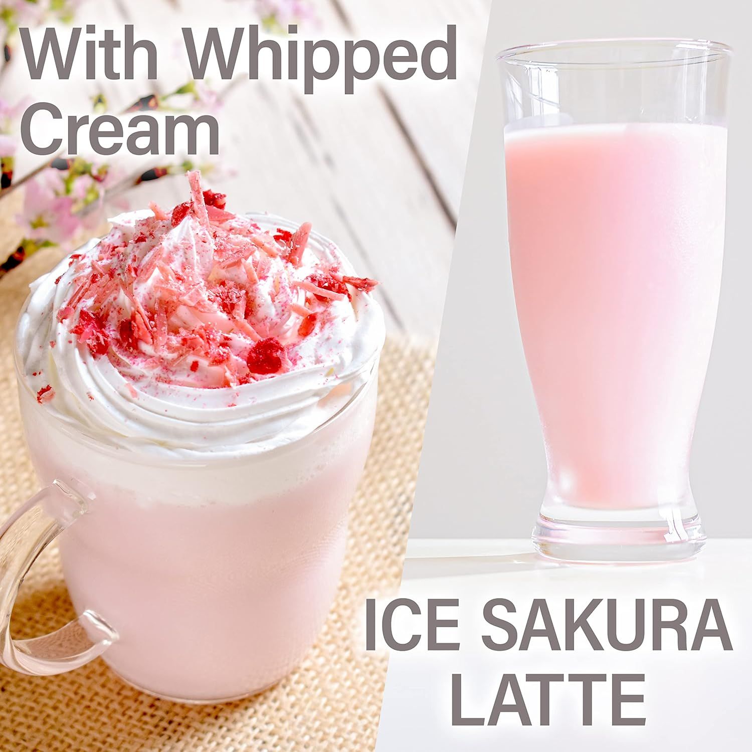 YAMASAN KYOTO UJI Sakura Latte Powder, Japanese Cherry Blossom Drinks, Sweetened, 3.5Oz(100G) image number 4