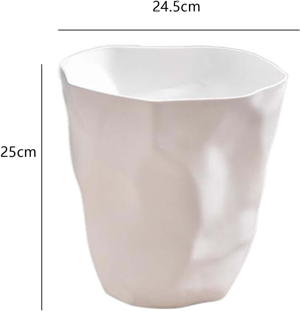 STARTIST Wrinkle Trash Bin, round Waste Bin, Dustbin Bucket Garbage Can, Waste Paper Bin Basket for Washroom Household Living Room, White image number 6