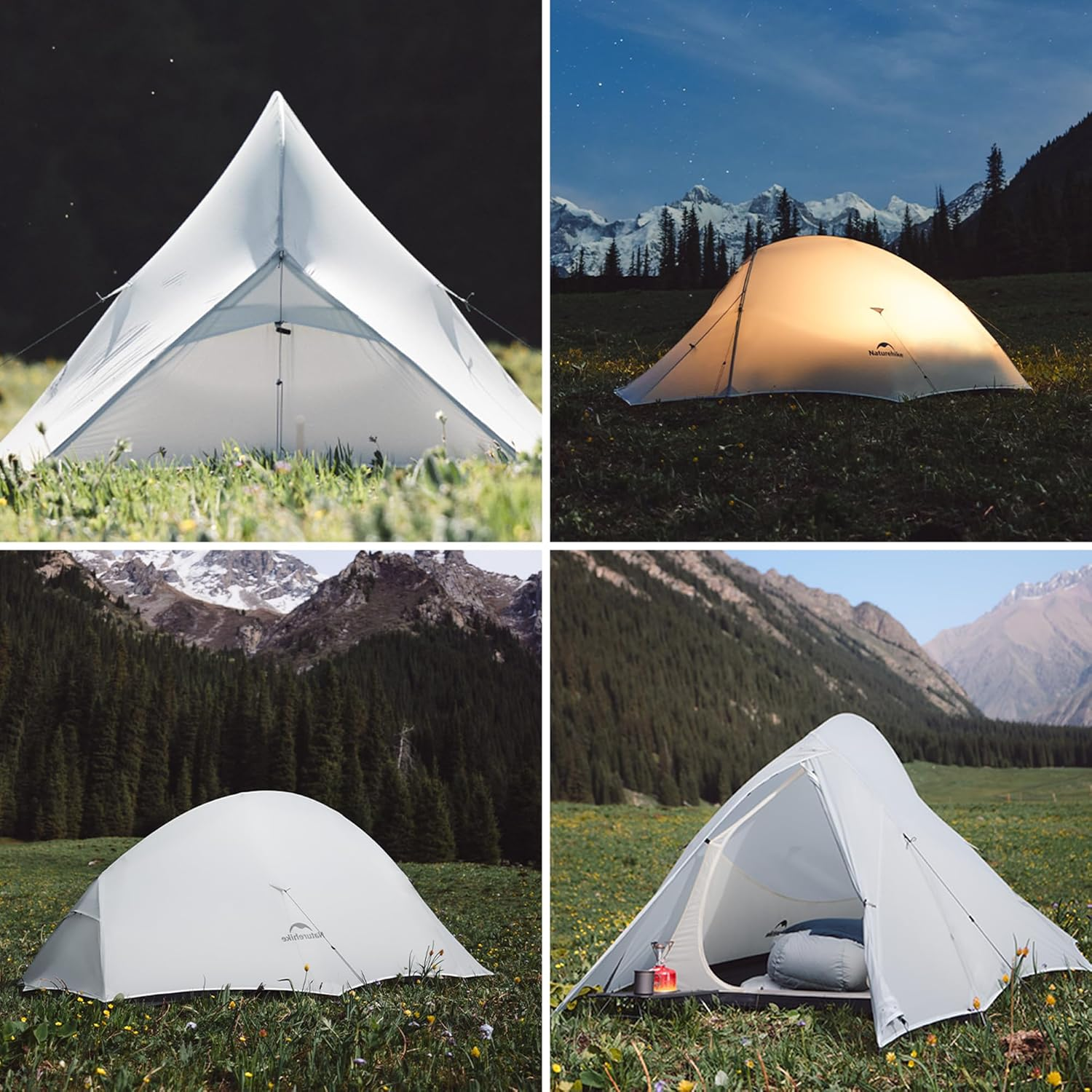 Naturehike 1-2 People Cloud up UL Tent, Rainproof Pu1500Mm & Windproof Upgrade Ultralight Tents,2.3Lbs/2.68Lbs, for Cycle Camping,Backpacking,Hiking,Self-Standing, Construction image number 4