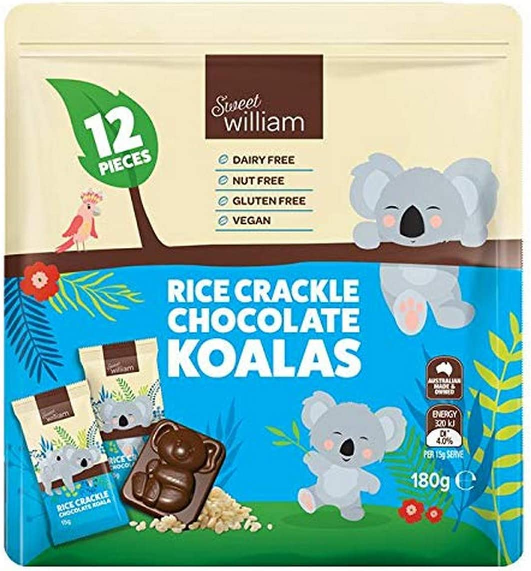 Sweet William Rice Crackle Chocolate Koalas, 12X15G 180G