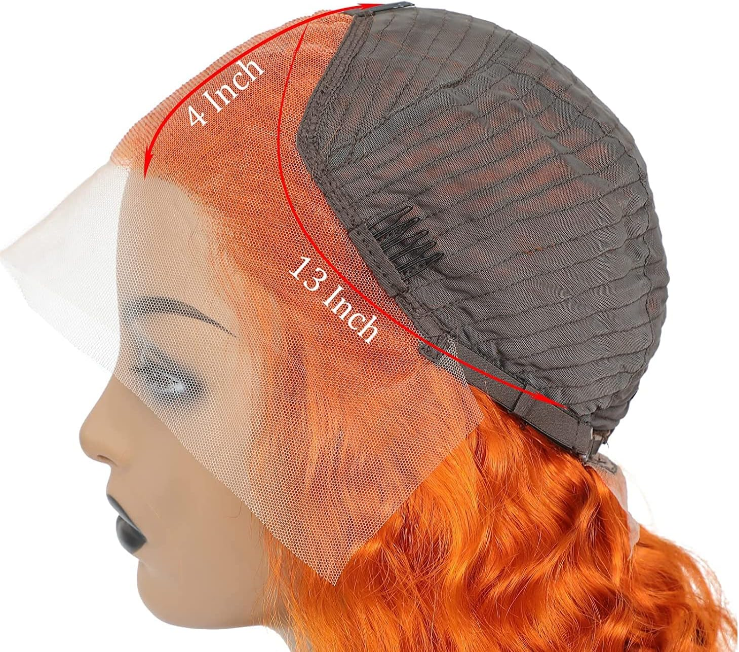 MNMNM Orange Lace Front Wigs Body Wave Human Hair Wig Lace Wig Brazilian Human Hair Wave 13 X 4 Human Hair Wig