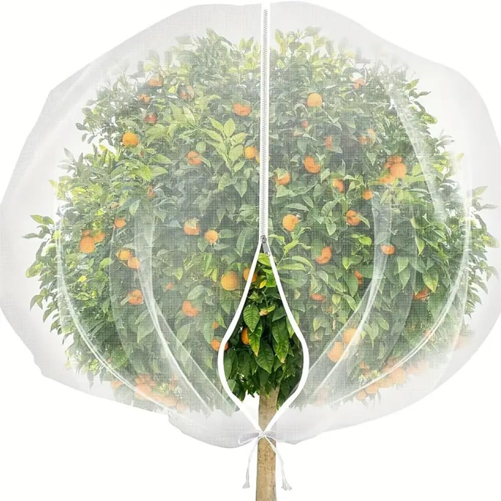 Large Fruits Tree Netting, Breathable Fruit Tree Netting Cover &ndash; Upgraded Zipper & Drawstring for Pest & Bird Protection, Frost-Resistant Plant Cover for Vineyards, Citrus Groves, and Home Gardens image number 6