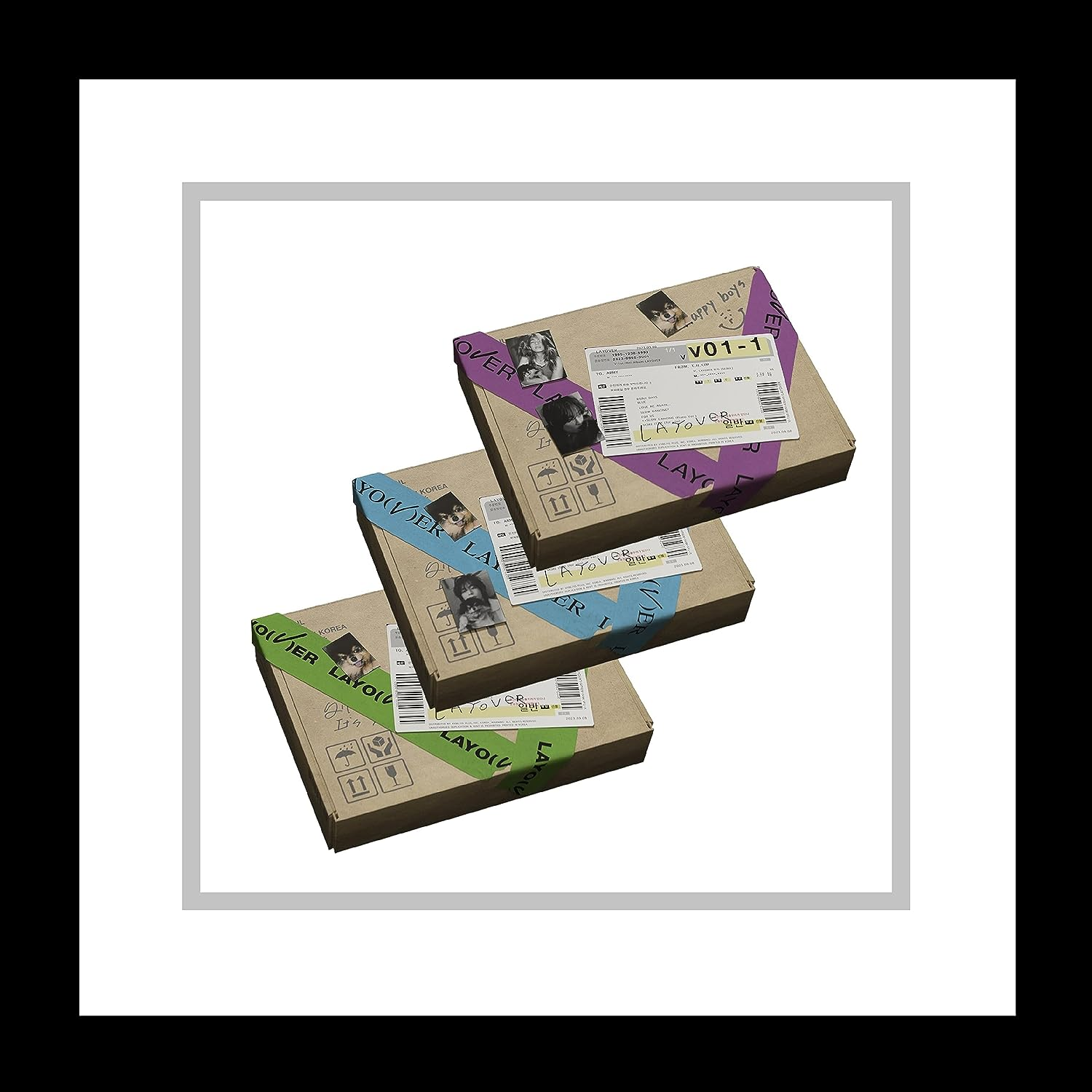 BTS V Layover 1St Solo Album Out Box+Contents+Photobook+Lyric Book+Photocard+Etc+Tracking Sealed Bangtan (Standard Random)