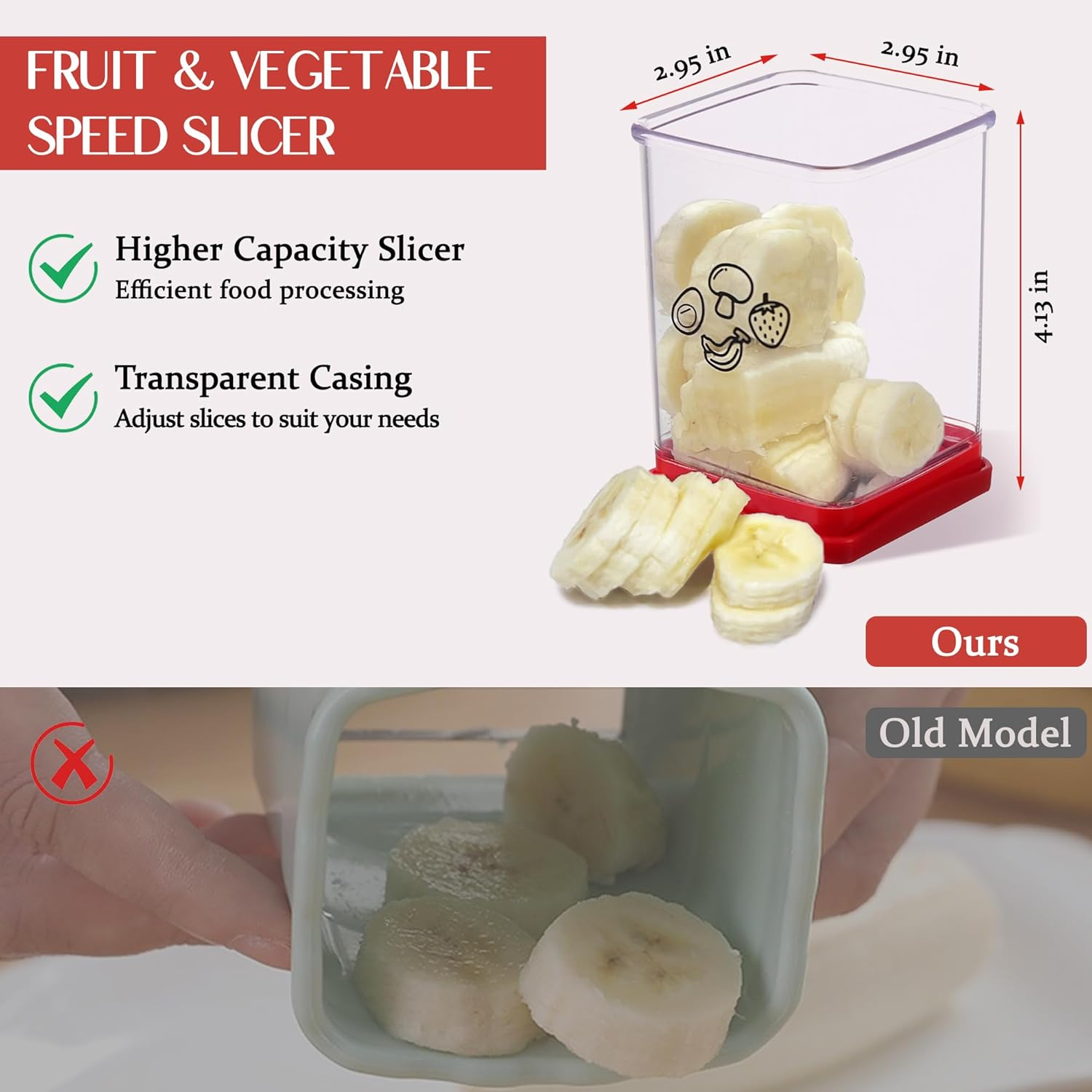 Cup Slicer Fruit, Stainless Steel Strawberry Slicer Egg Slicers Banana Slicers, Fruit & Vegetable Speed Fruit Slicer with Push Plate, Quickly Making Fruit Vegetable Salad, Pampered Chef Kitchen Gadget image number 2