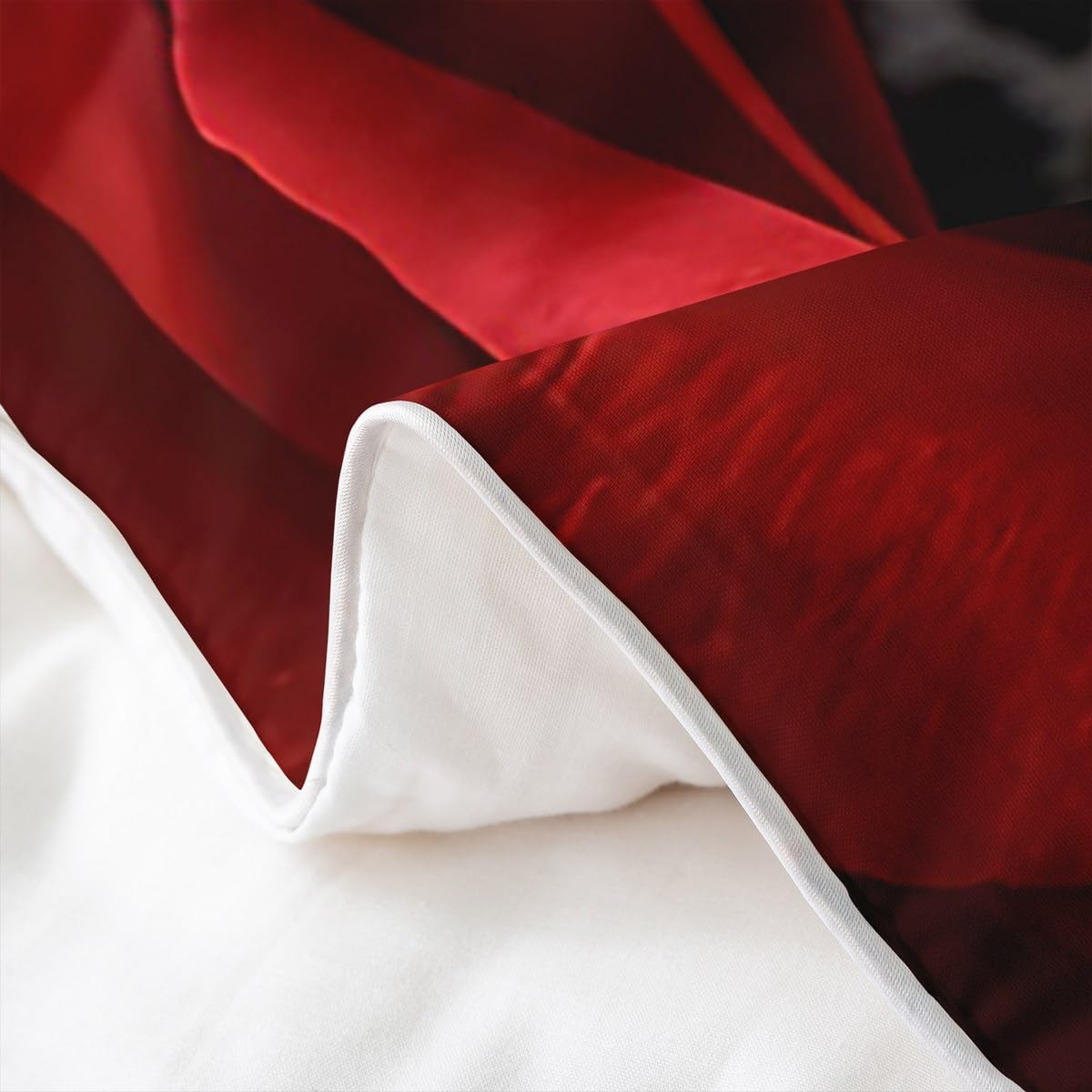 3D Leopard 100% Cotton Comforter Cover, 135 X 200 Cm, Cheetah Bed Linen Set, Leopard Print Rose Duvet Cover, Wild Animal Duvet Cover with 1 Pillowcase for Men Women, Black, Red, Bedroom Decor - Multi 18 image number 3