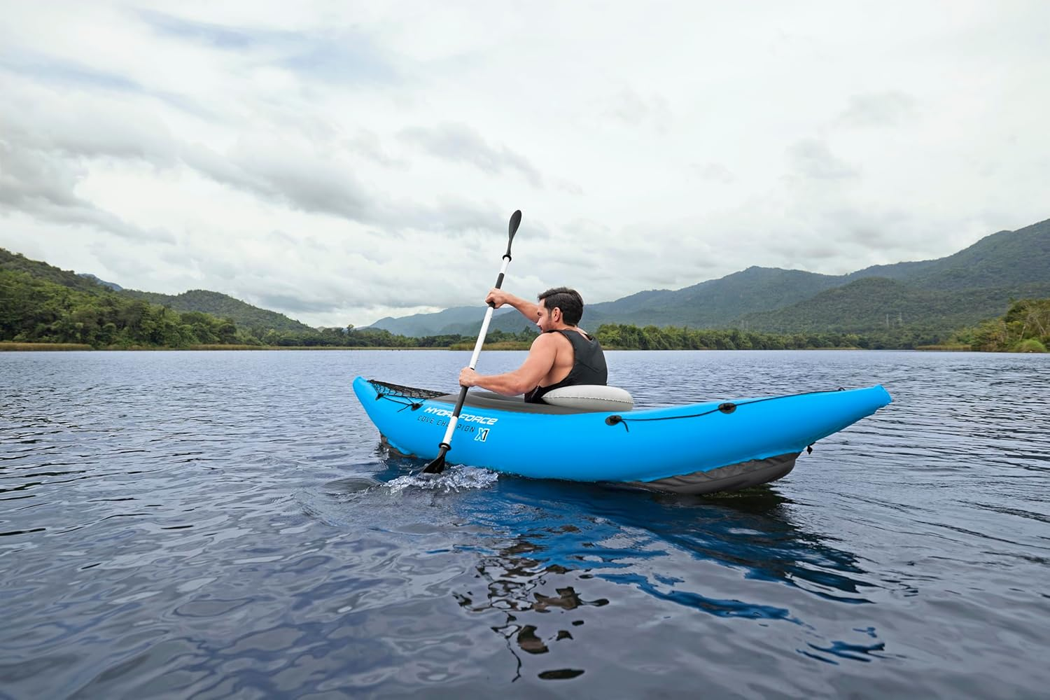 Bestway | Hydro-Force Cove Champion X1 Kayak| Inflatable Boat Set with Hand Pump, Paddles, Seats, Fins and Storage Bag | One Seater image number 1