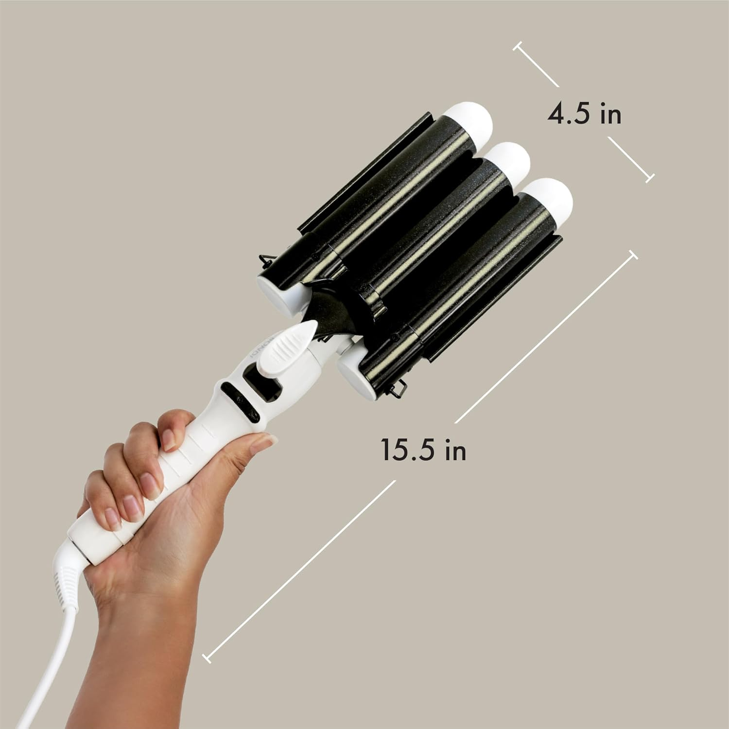 Bondiboost Wave Wand Hair Curling Iron Wand [32 Mm] - 1.25 Inch Ceramic Tourmaline Triple Extra-Large Barrels - Long-Lasting, Natural Looking Waves - Instant Heat-Up for Fast Styling