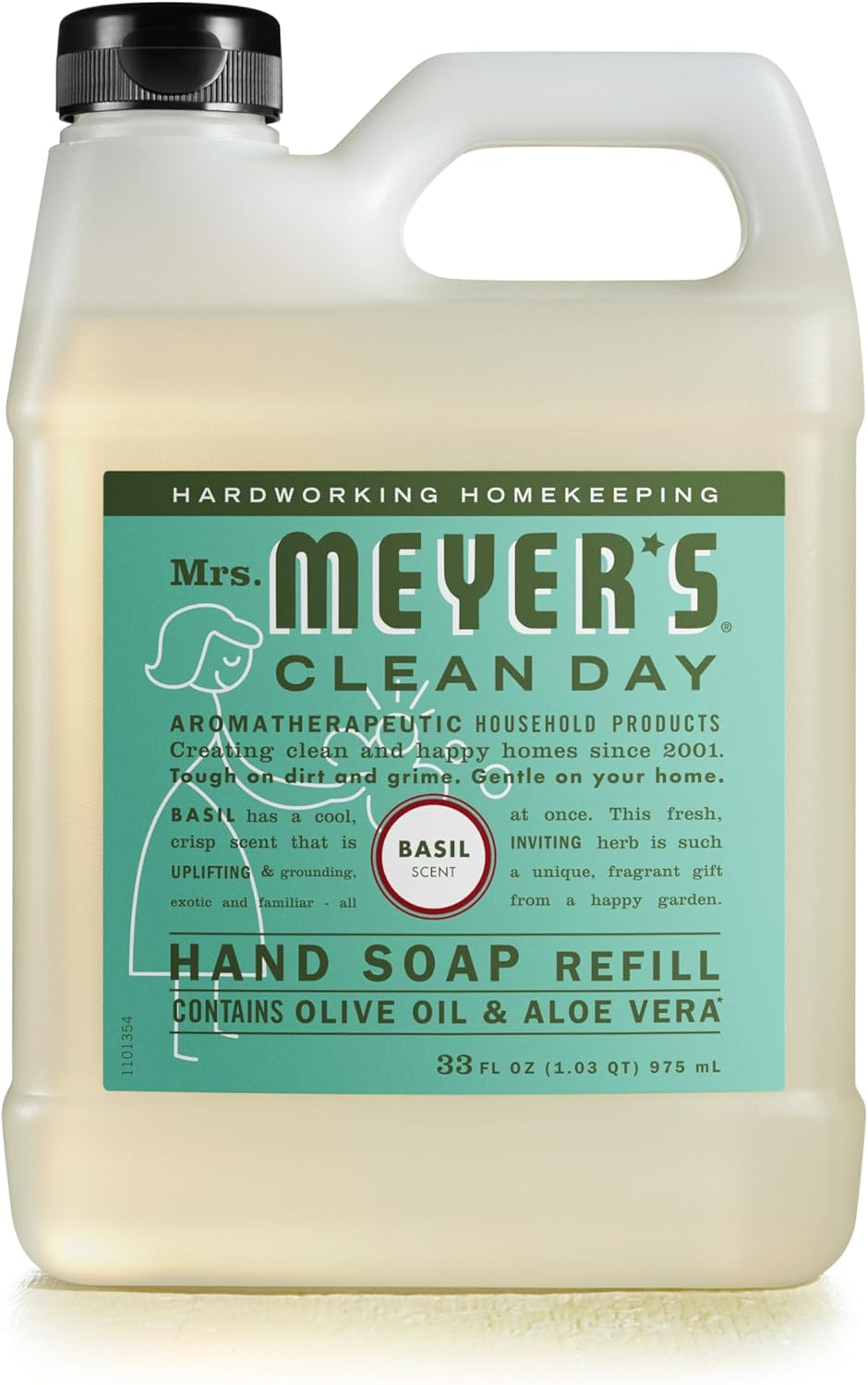 Mrs. Meyer'S Liquid Hand Soap Refill, Basil, 33 Ounce