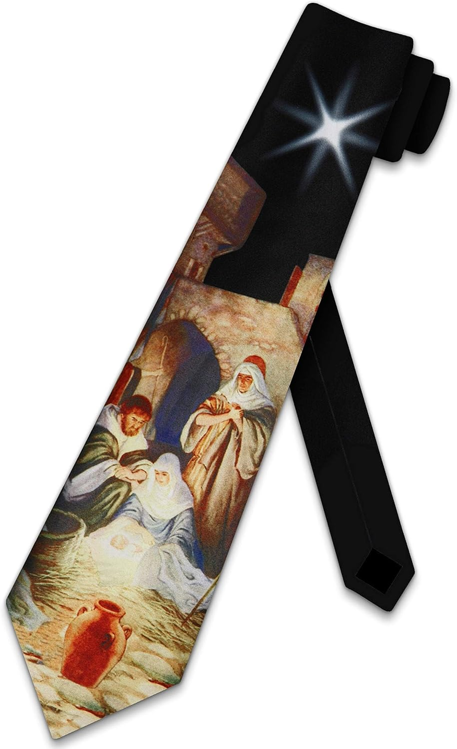 Three Rooker Nativity Scene Tie Mens Religious Manger Neckties