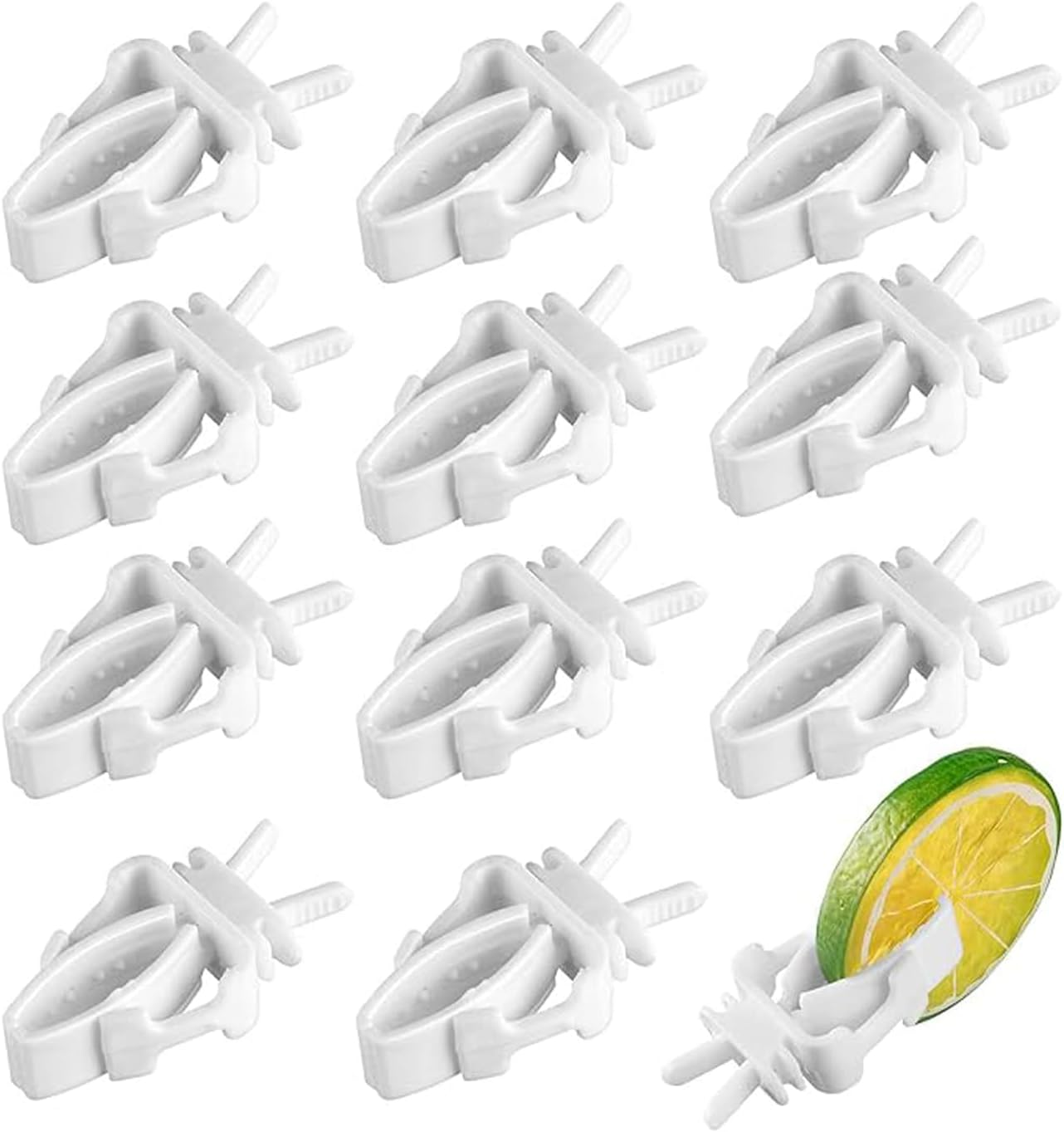 20Pcs White Bird Snack Holder for Fruit Vegetable Treat Food Clips Easy to Install for Cage Feeder for Small Parrots Bird Feeders,Bird Feeders,Feeding and Watering Supplies image number 3