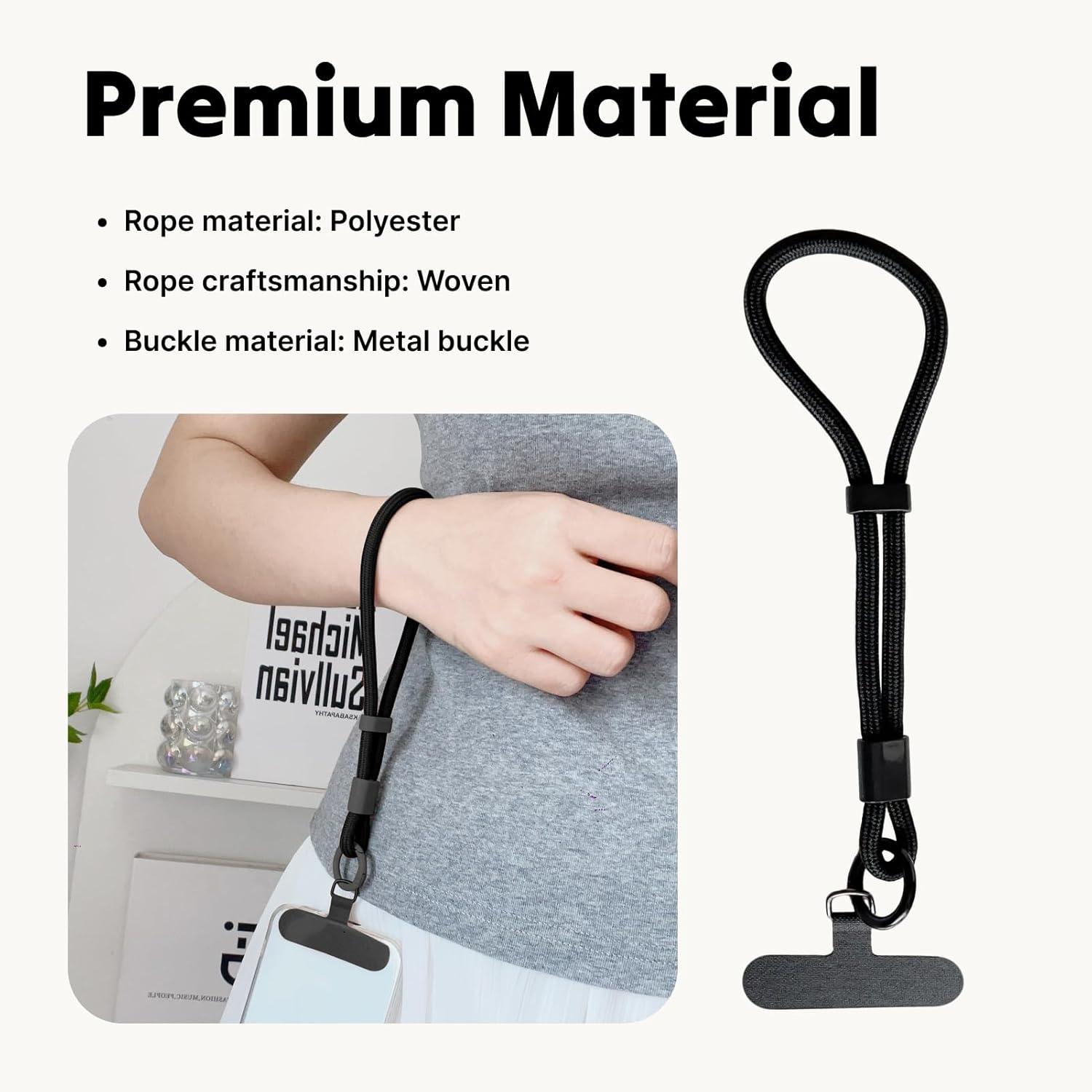 Adjustable Hand Cell Phone Wrist Strap 2 PCS, Premium Universal Mobile Phone Lanyard, Anti-Theft Design, Lightweight and Comfortable, Compatible with Most Mobile Devices, Ideal for Outdoor Activities image number 4