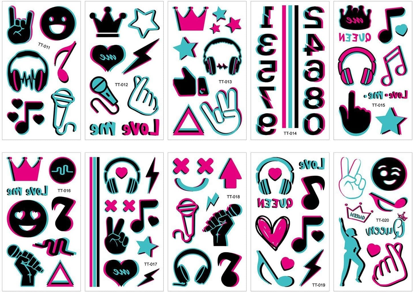 10 Luminous Tattoo Stickers, Creative and Personalised Tattoo Stickers, Waterproof Stickers, Concert Decoration Stickers image number 5