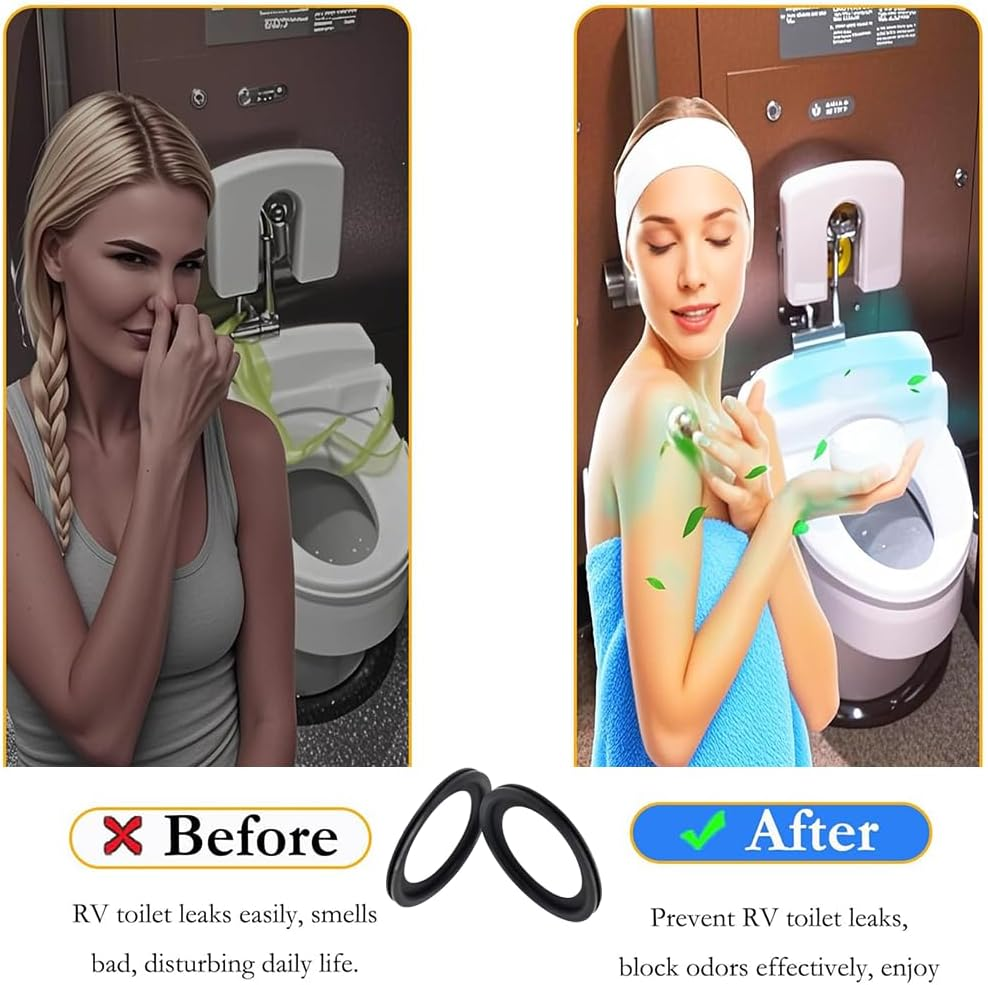 RV Toilet Flush Ball Seal Kit 2-Pack for Dometic 300 310 320 Toilets,Premium 385311658 Replacement Gasket,For Leaks & Odors in RV Camper Travel Trailer image number 1