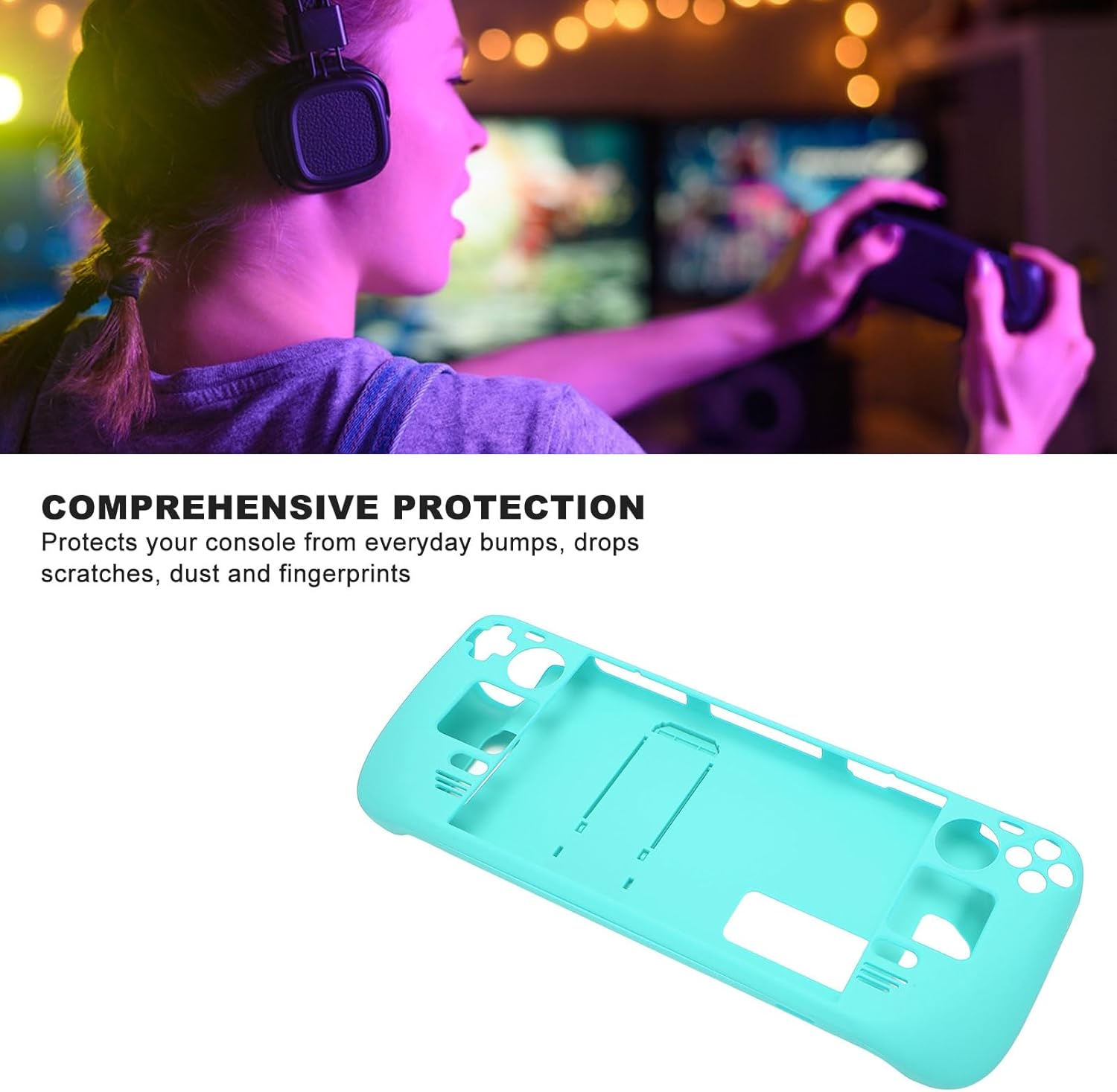 Steam Deck Carrying Case, Hands Ease Full Guard Fingerprint Case, Valve Steam Deck Accessories for Steam Deck (Blue) - Blue image number 4