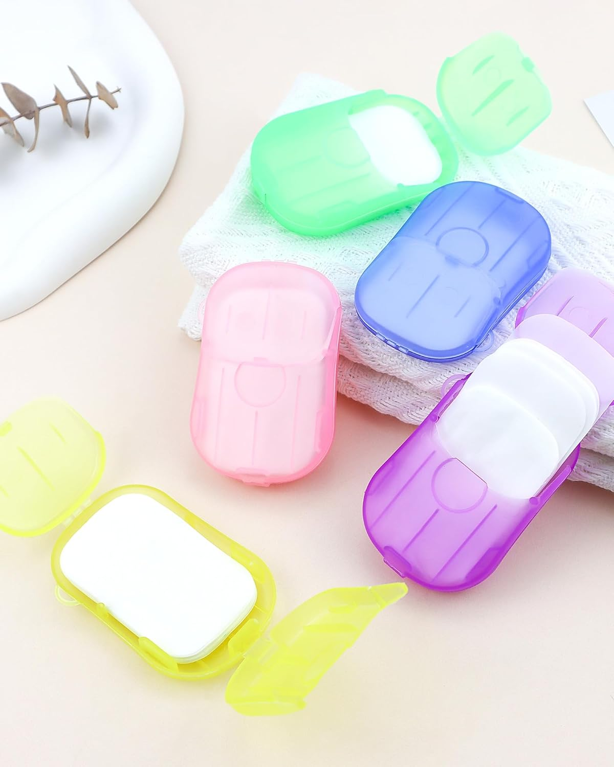 YETOOME 12 Packs (240 Sheets) Paper Soap Sheets for Hand Washing, Portable Disposable Travel Scented Bath Slice Sheet Foaming Soap Paper Sheets for Outdoor Traveling Camping Hiking image number 4