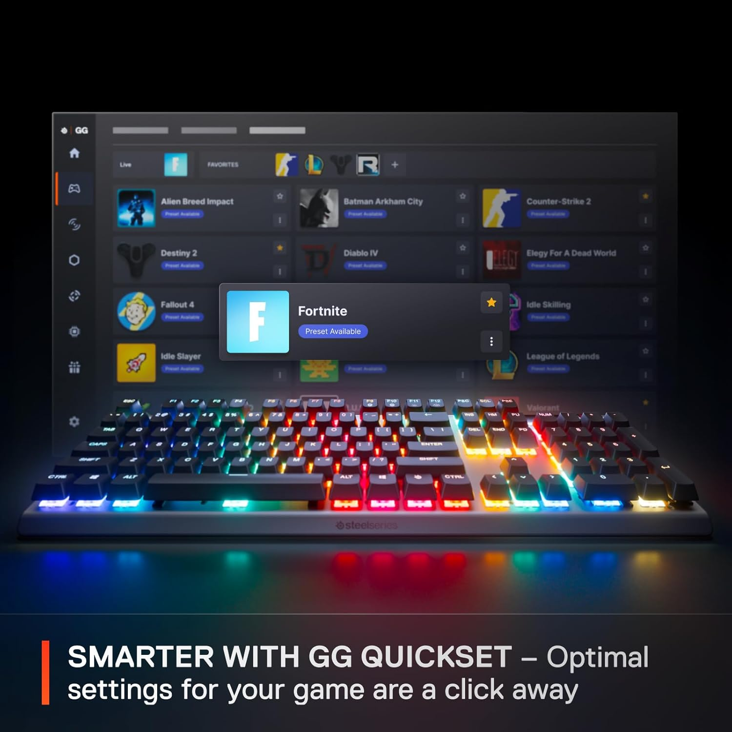 Steelseries Apex Pro Gen 3 Omnipoint 3.0 Hypermagnetic Switches &mdash; Adjustable Actuation &mdash; Rapid Trigger &mdash; Game-Ready Presets &mdash; Protection Mode &mdash; Rapid Tap/Socd &mdash; OLED &mdash; RGB &mdash; PBT Keycaps &mdash; USB-C image number 3