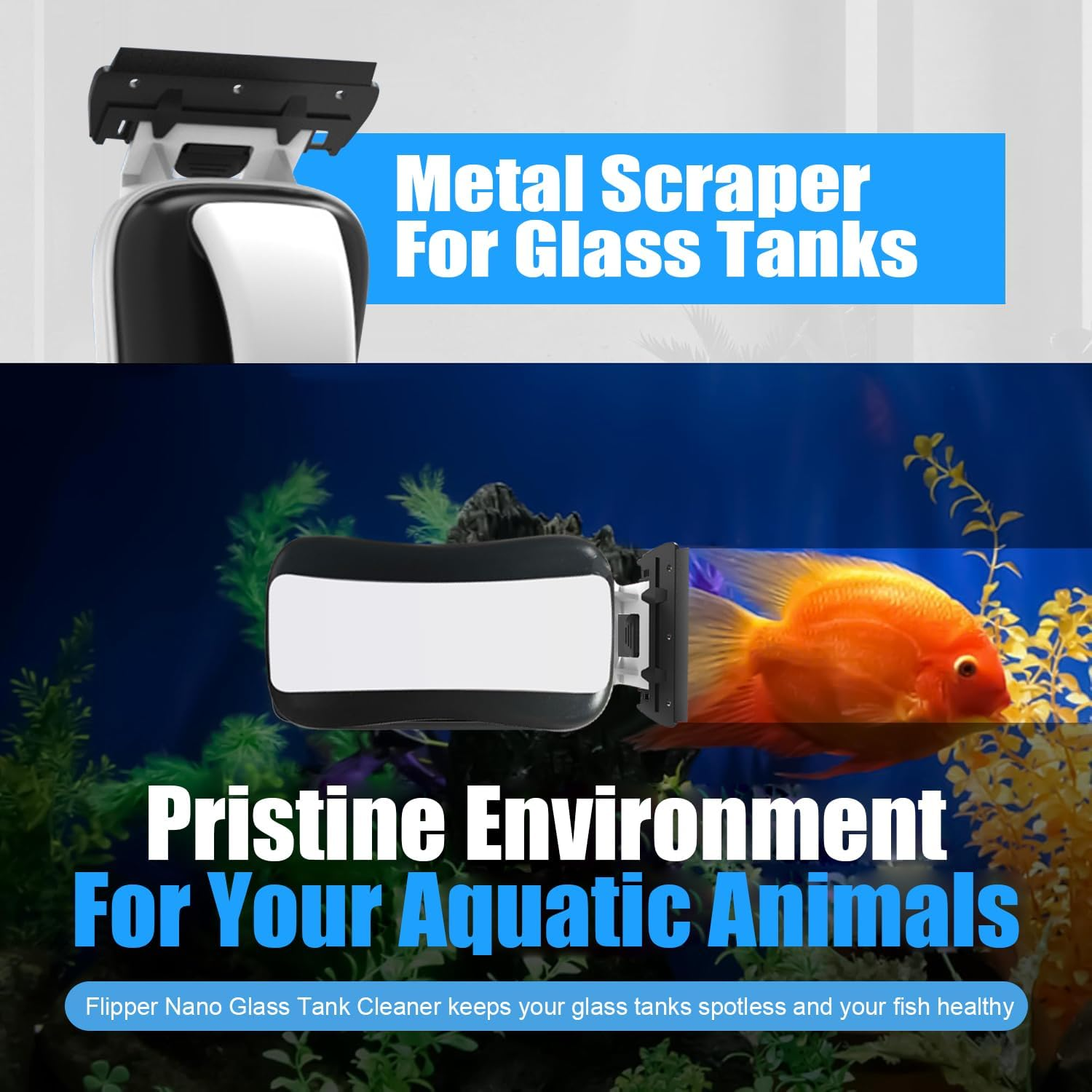 Magnetic Aquarium Fish Tank Glass Algae Scrapers Glass Cleaner Scrubber Clean Brush [Floating,Scratch-Free,Non-Slip,Magnetizing]Bestie of Aquarium image number 2