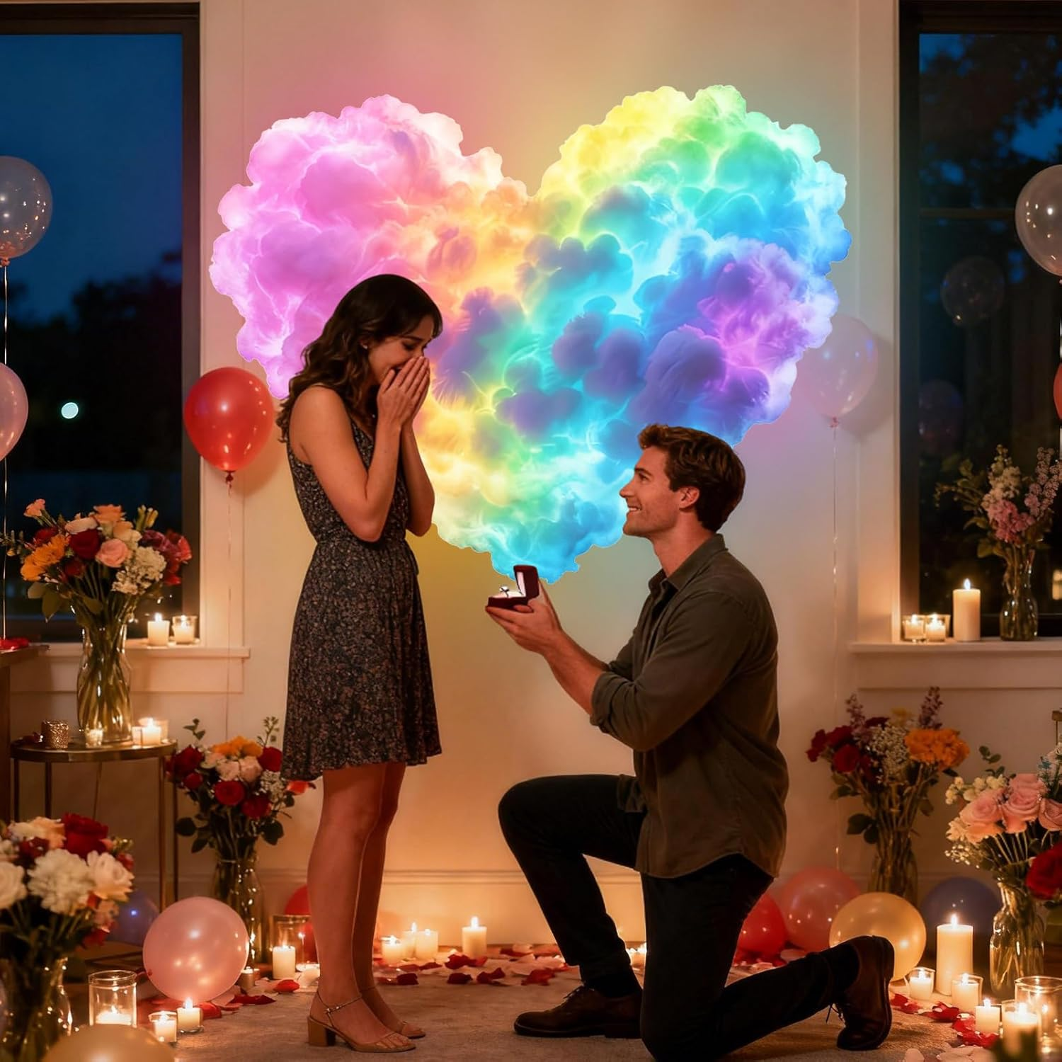 3D Storm Cloud Lamp - USB Decoration Set, Music Desk Lamp, Sturdy Holder for Ceiling, Bedroom, Living Room, Office, Party, Reliable Decorative Accessory for Parties and Photography