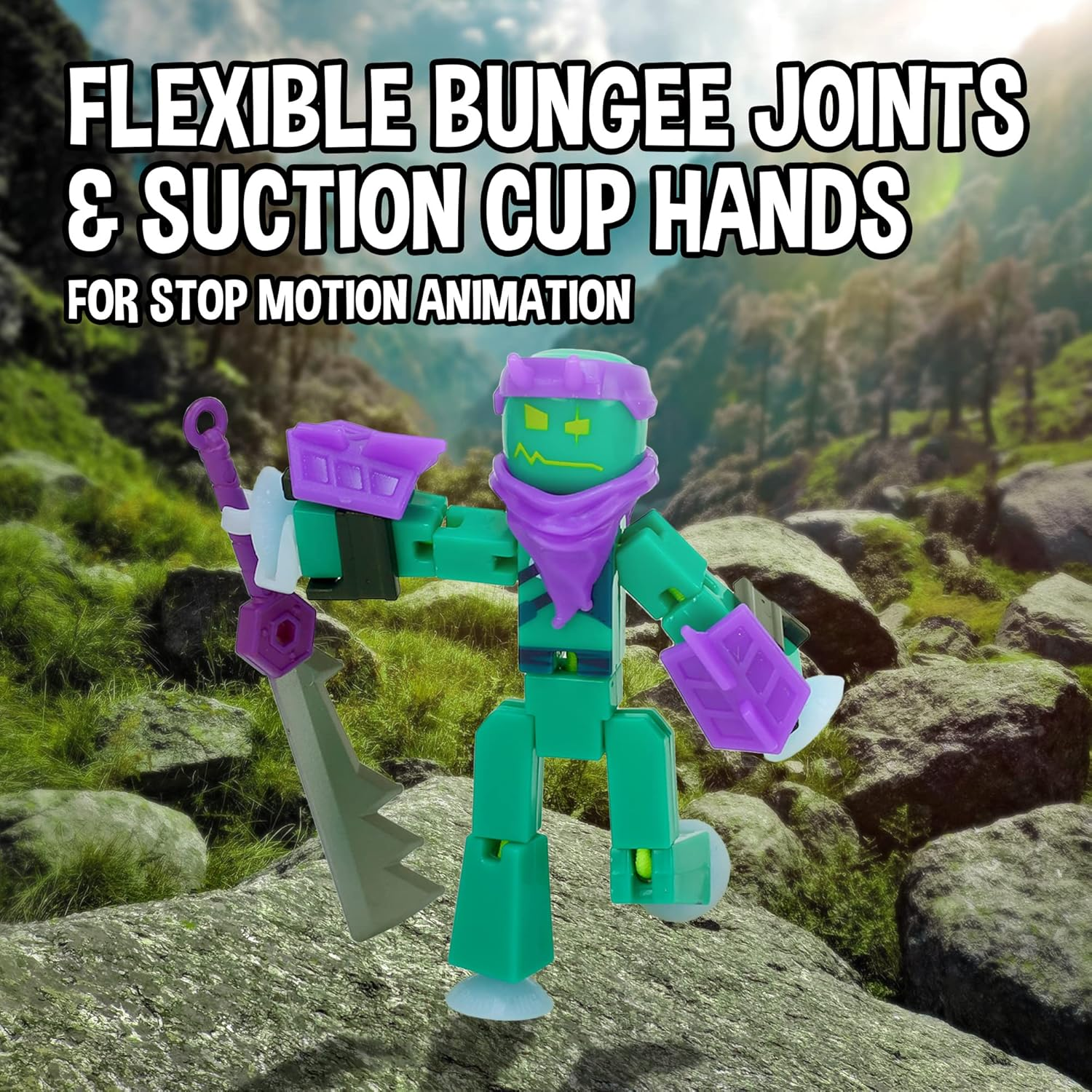 Zing Stikbot Legendz Series 1 - Includes Valor, Ruebell, Dominus and Raze Oni - Collectible Action Figures and Accessories, Stop Motion Animation, Ages 4 and Up image number 2