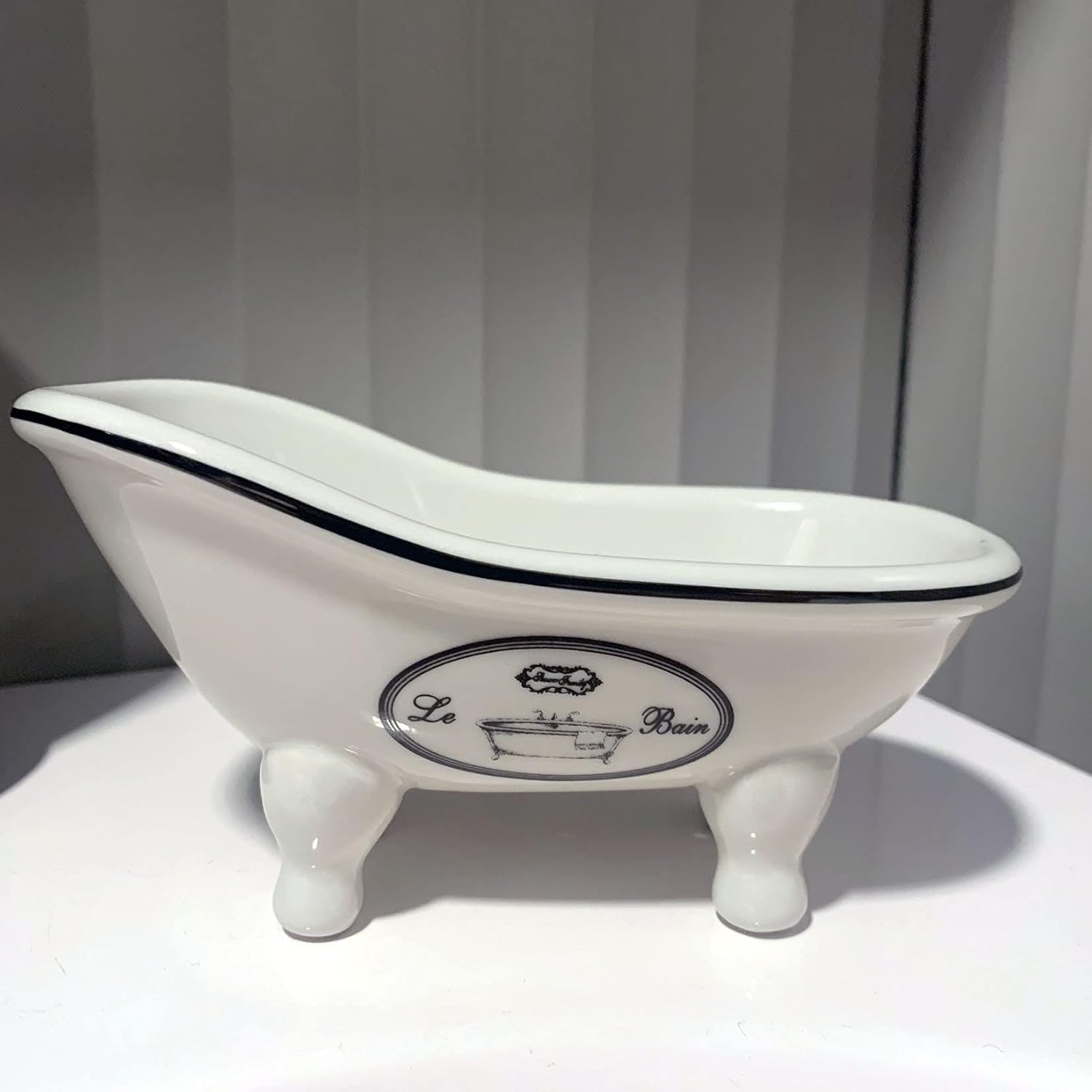 Vintage Clawfoot Tub Bathtub Soap Dish for Bathroom Shower - Decorative Ceramic Bar Soap Dish with Drain Holes, Sponge Holder Bath Container Bar Soap Tray for Bathroom, Kitchen Sink image number 1