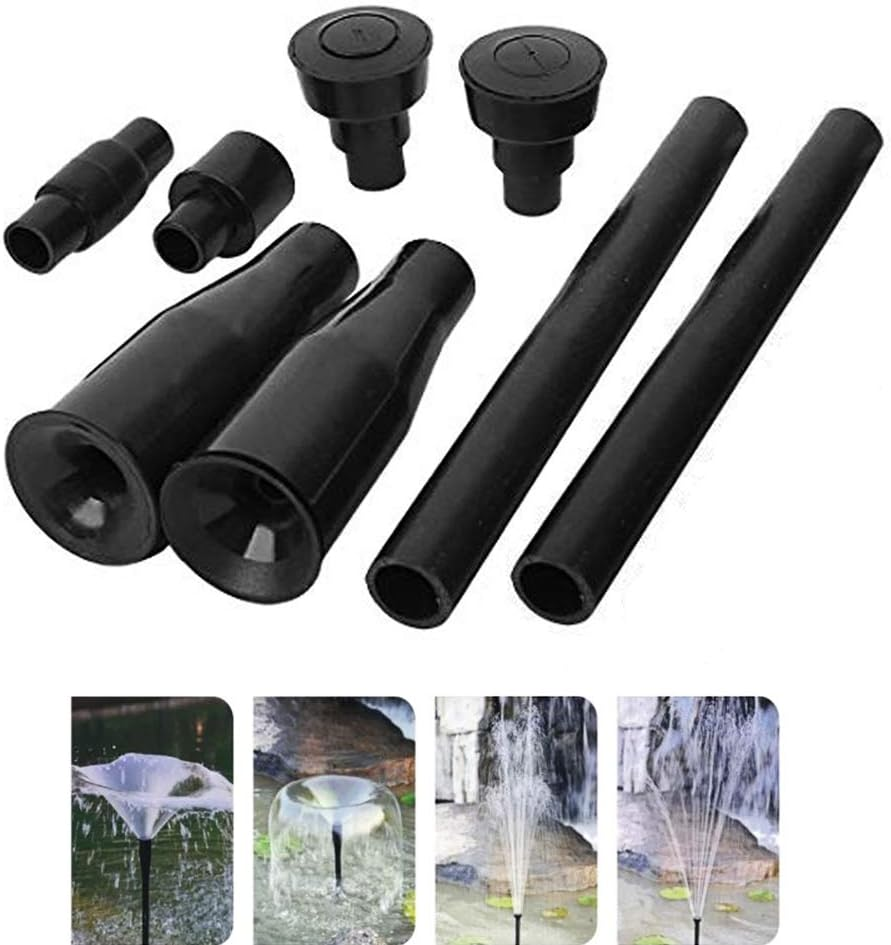 Yohii One Set Plastic Garden Waterfall Fountain Nozzle Head Set 4 Shapes Black image number 1