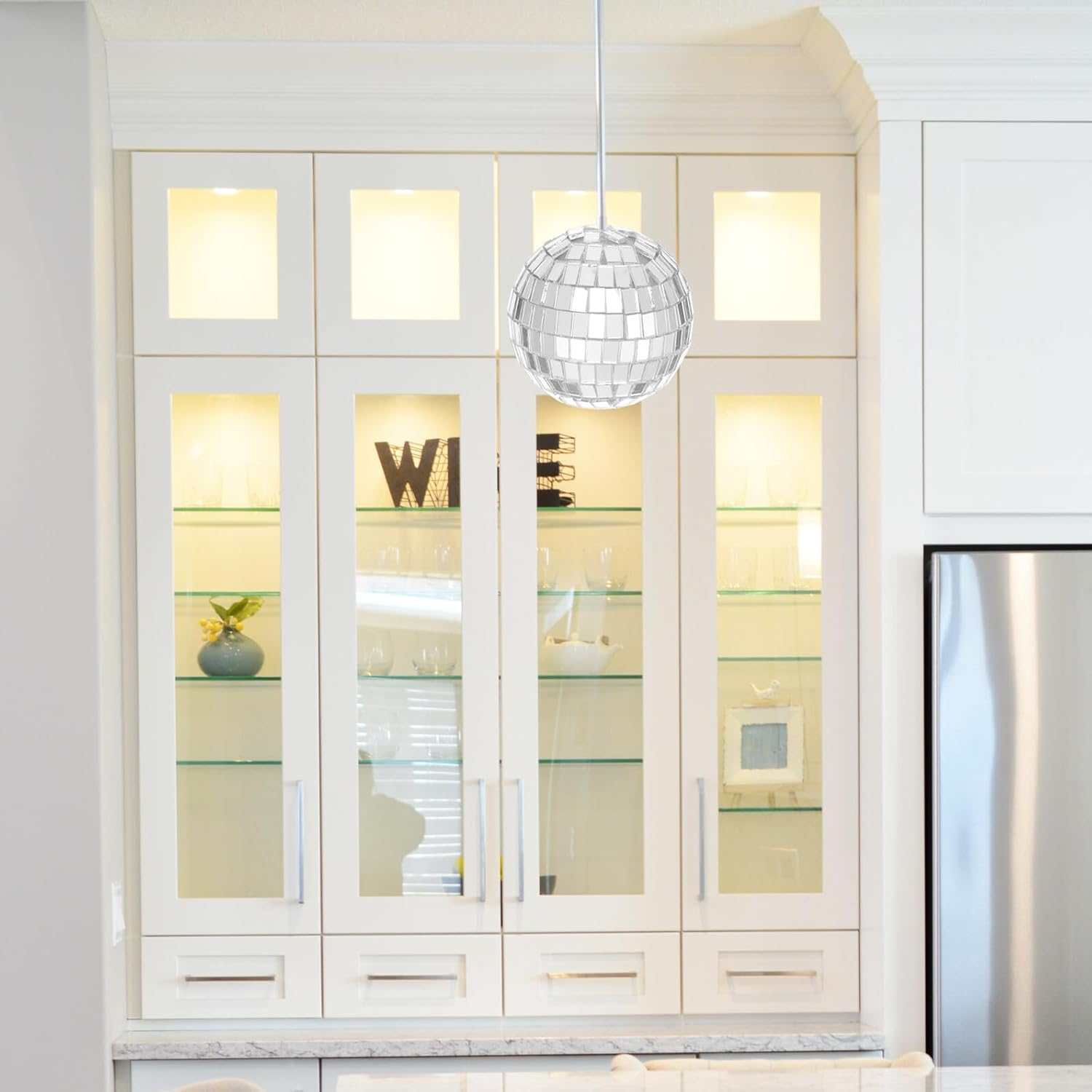 DEARMAMY 6Pcs Mosaic Glass Lawn Light Lampshades 5Cm Miniature String Light Covers DIY Supplies Reflective Outdoor Garden Lamp Shells image number 6