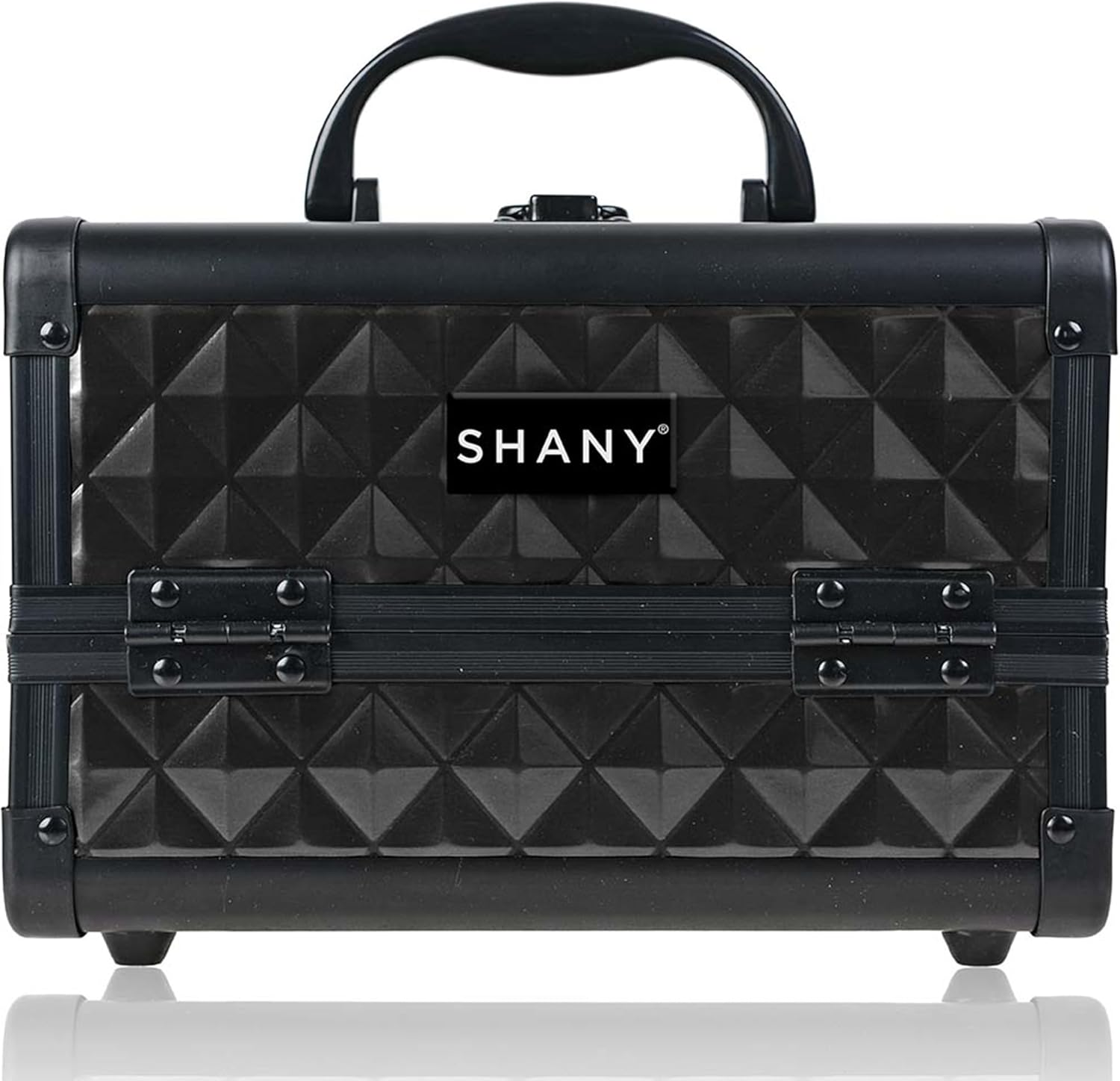 SHANY Mini Makeup Train Case with Mirror - Peacock Blue image number 7