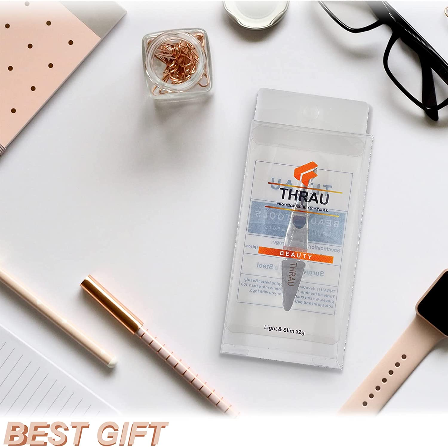 THRAU Mini Cuticle Trimmer for Manicure and Pedicure, Stainless Steel Cuticle Nipper, Precise Pointed Tip Cuticle Clipper for Trim Nail and Dry Skin image number 2