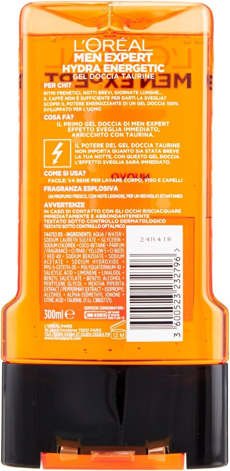 L'Oreal Men Expert Shower Gel - Hydra Energetic (For Body, Face & Hair) 300Ml