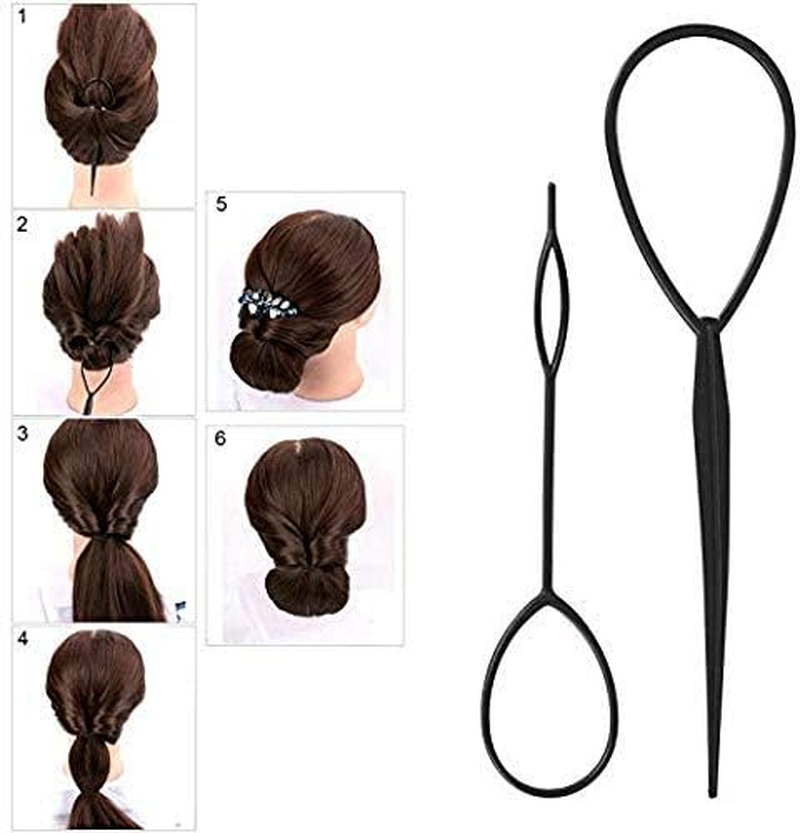 19 Pcs Hair Braiding Tool, DIY Styling Tool Kit Updo Ponytail Maker Accessories Topsy Braid image number 1